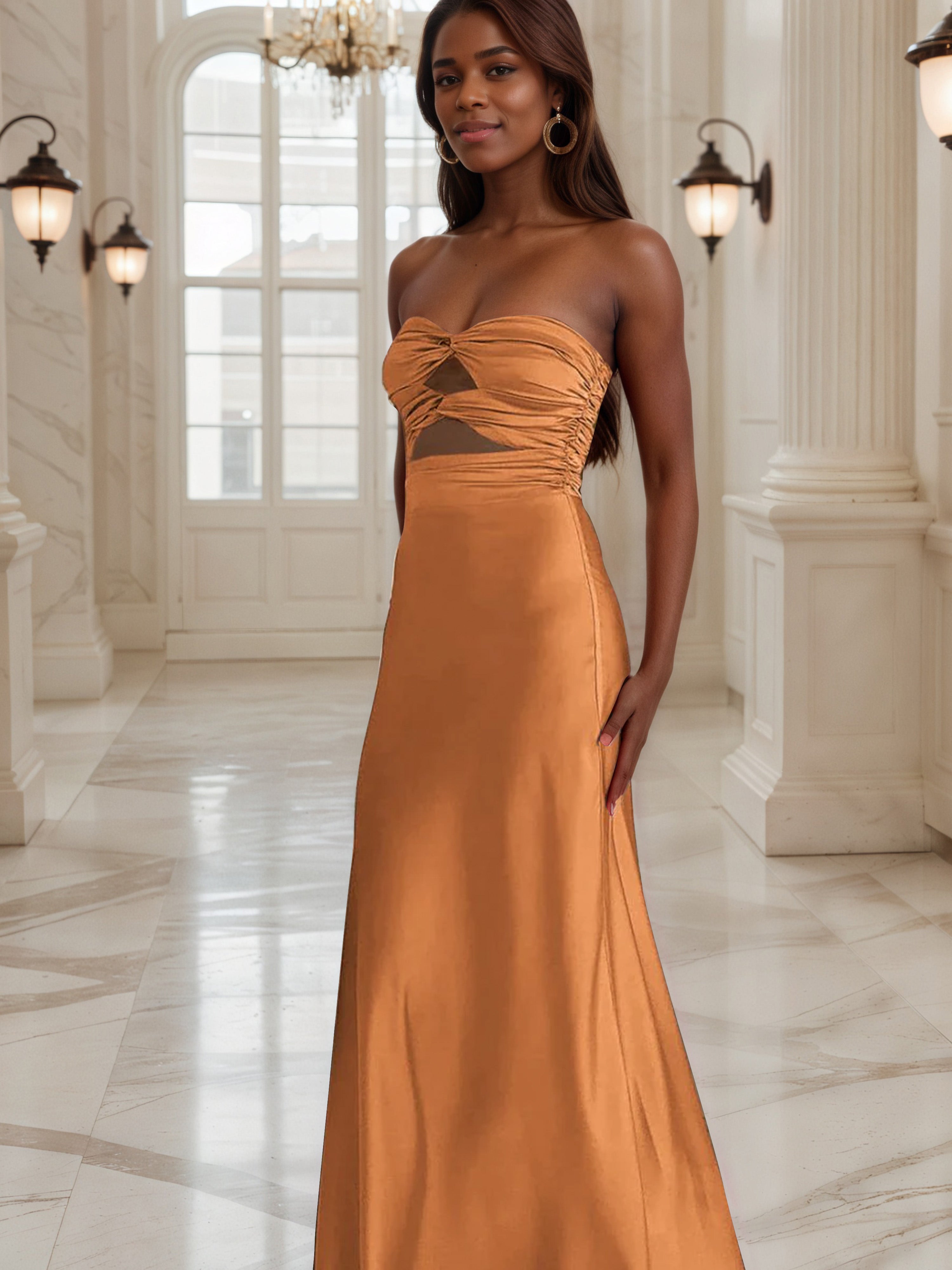 Orange Prom Dresses Sheath Sweetheart Keyhole Long Prom Dress Orange Prom Dresses Sheath Sweetheart Keyhole Long Prom Dress