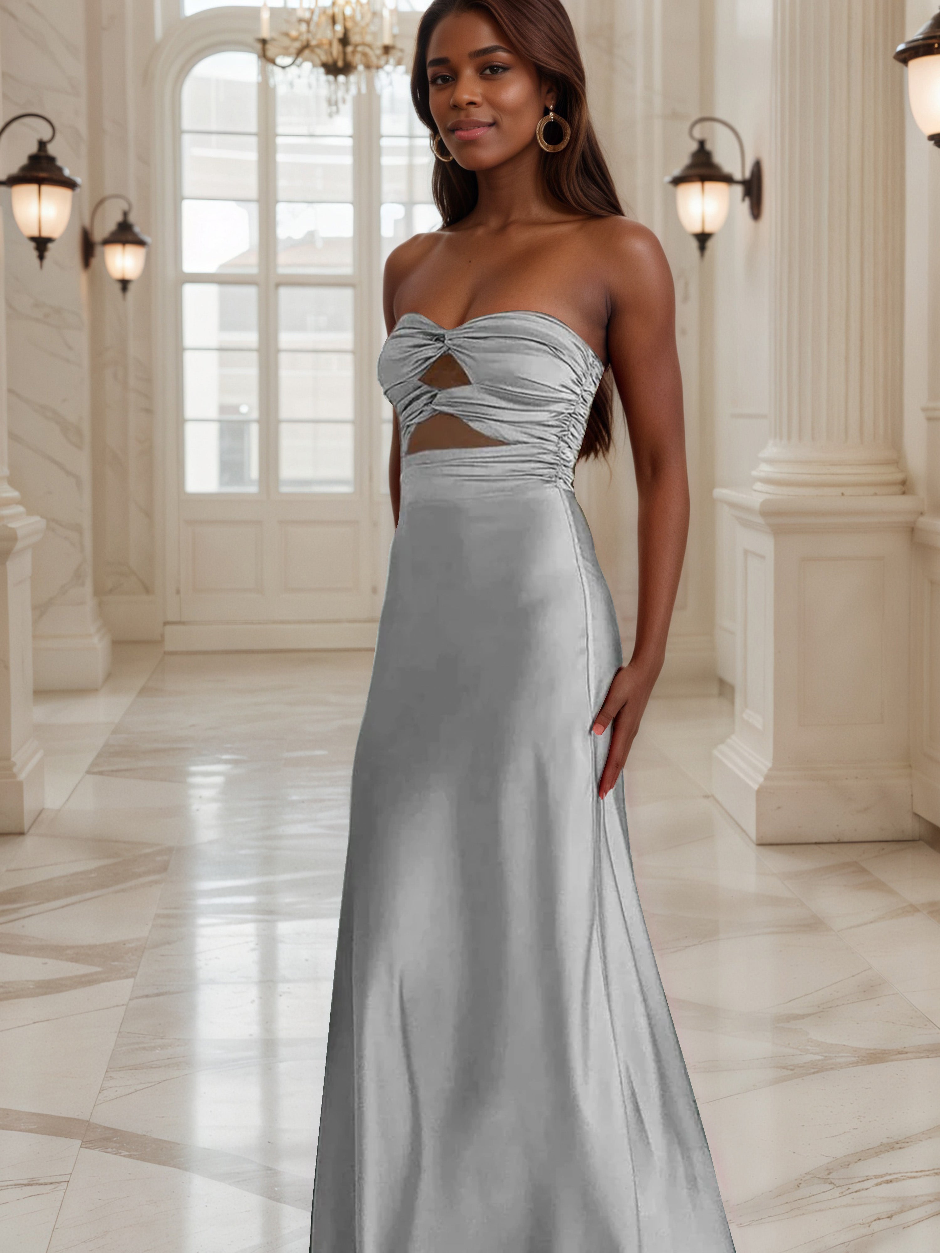Silver Prom Dresses Sheath Sweetheart Keyhole Long Prom Dress Silver Prom Dresses Sheath Sweetheart Keyhole Long Prom Dress