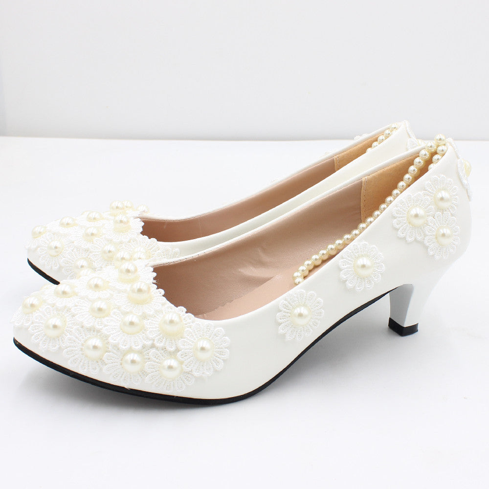 Women's Applique High Heels Wedding Shoes