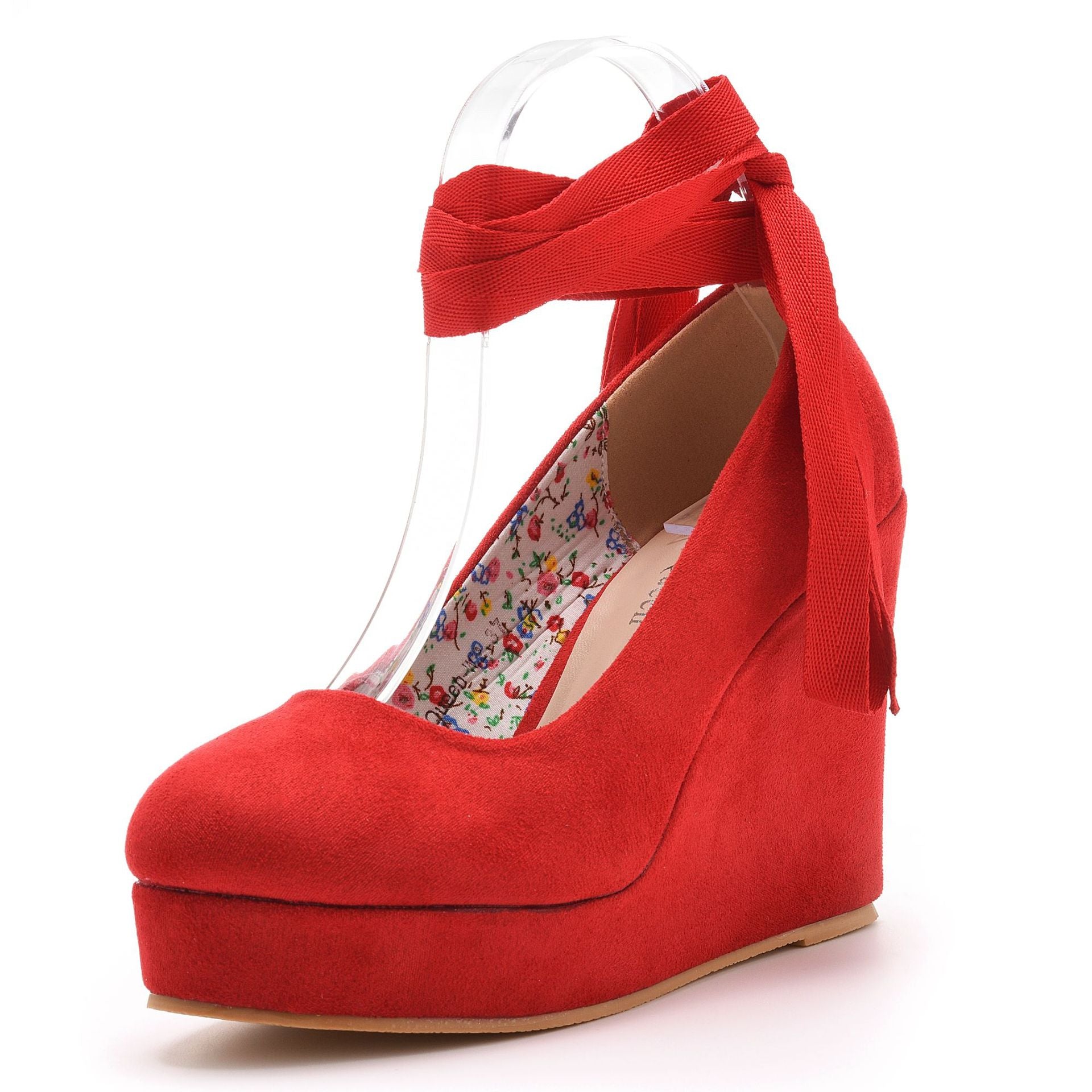 Toe Platform Heels Ankle Strap Wedges Heels - Main Image