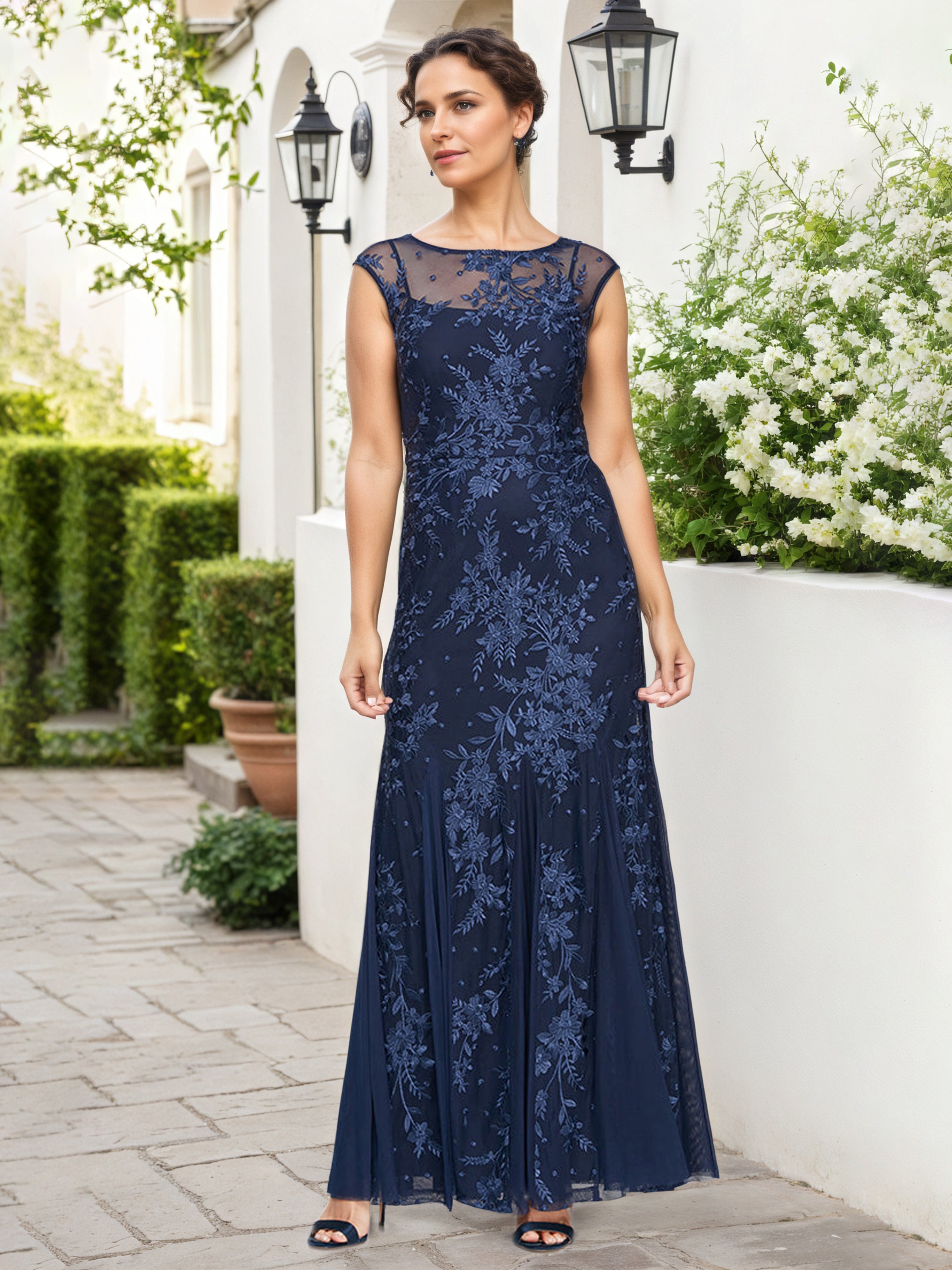 lace mother of the bride dresses uk Mother of the Bride Dress 2026 Sheath V-neck Sleeveless Dusty Blue Chiffon Long