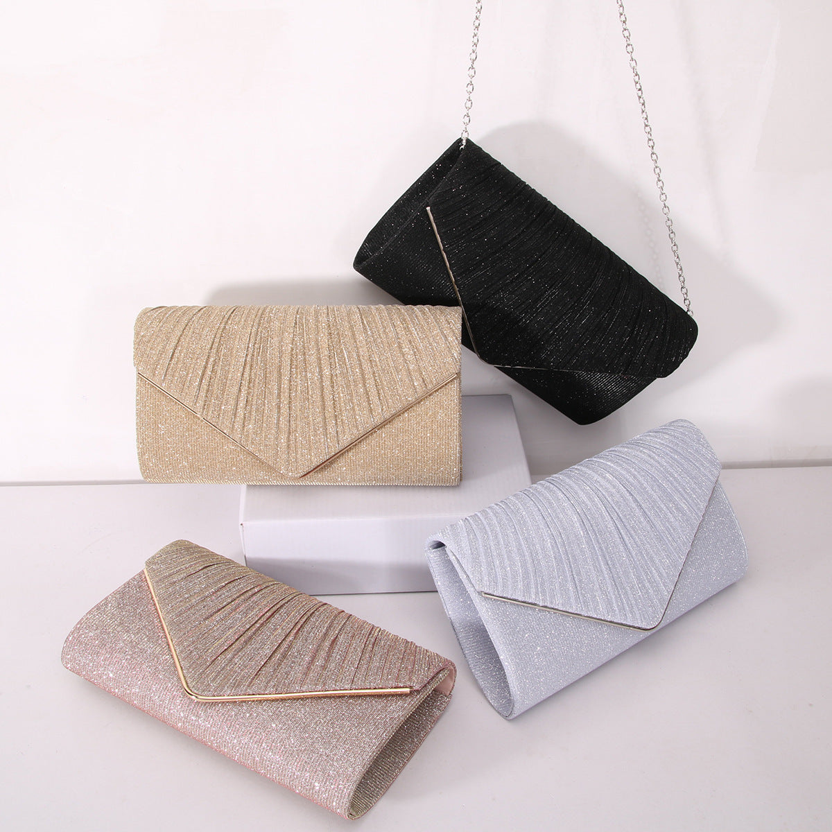 Stripes and Sequins Clutch Bag