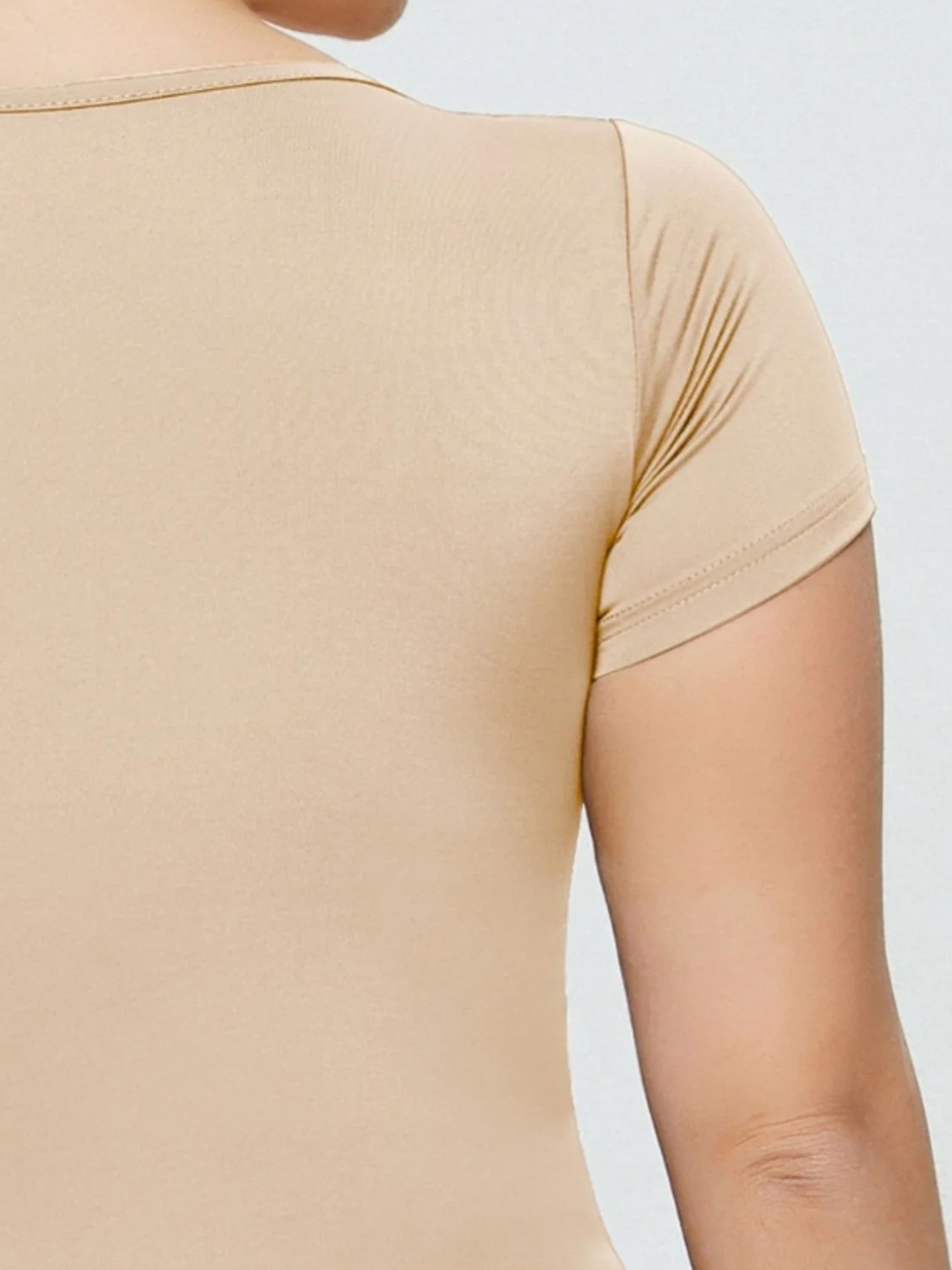 Women's One Piece Short Sleeve Tops Shapewear Bodysuits SY37314