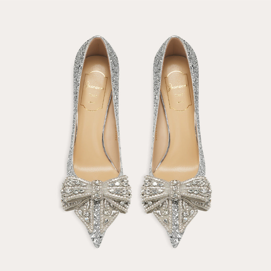 Women's Point Toe High Heels Party Shoes with Diamond