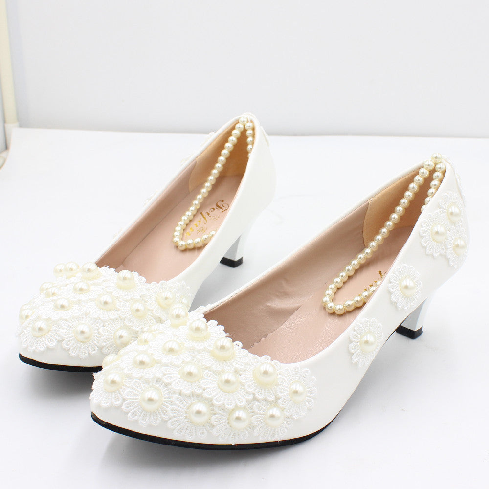 Women's Applique High Heels Wedding Shoes