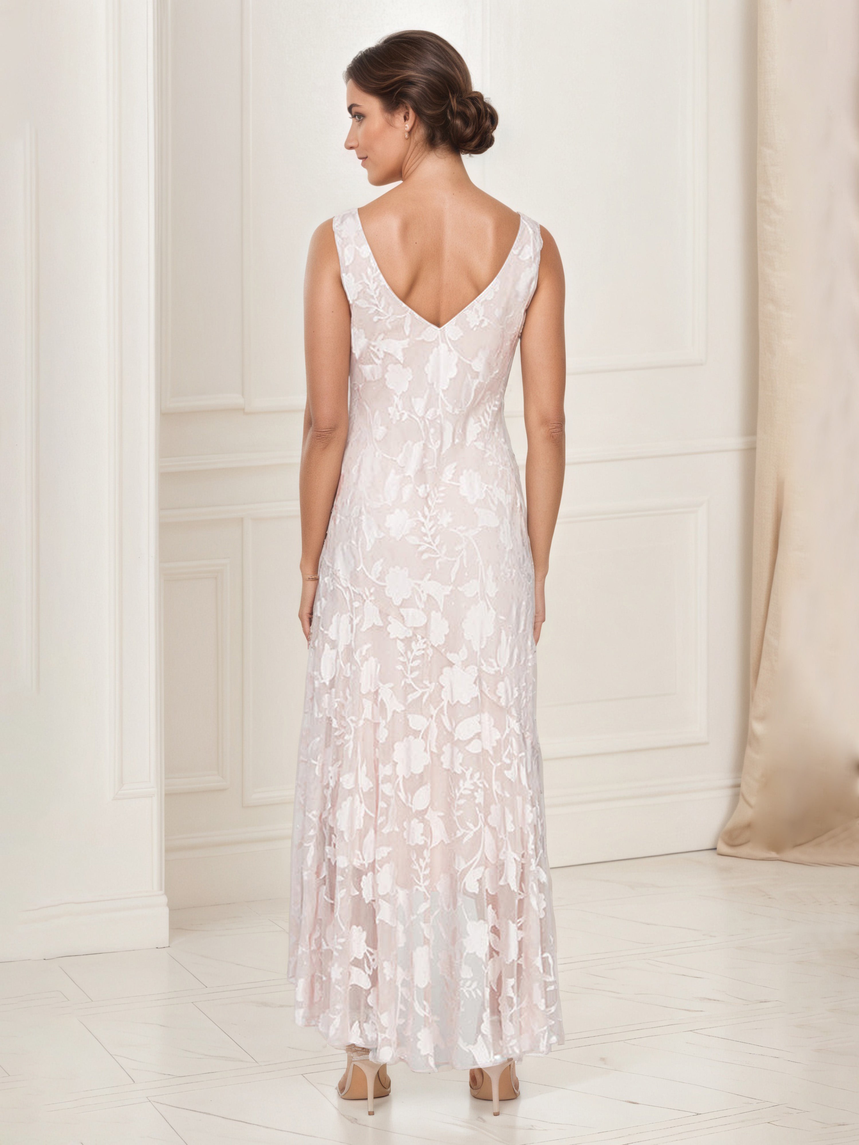 Open Cascade Jacket Dress Pearl Pink Mother Of The Bride Dress with High-Low Tulip Hem Skirt