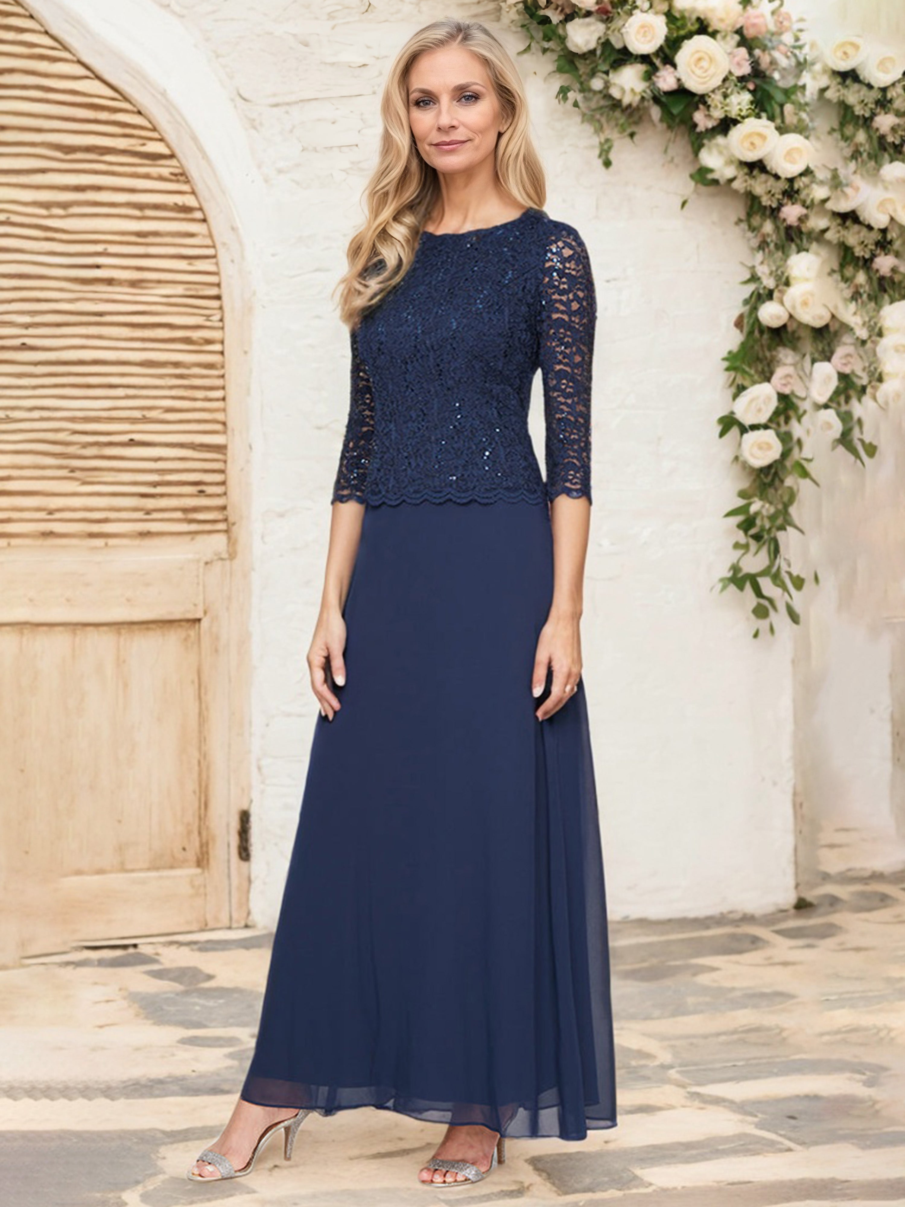 2 Pieces V Neck A Line Sleeves Mother Of Groom Dresses Suits