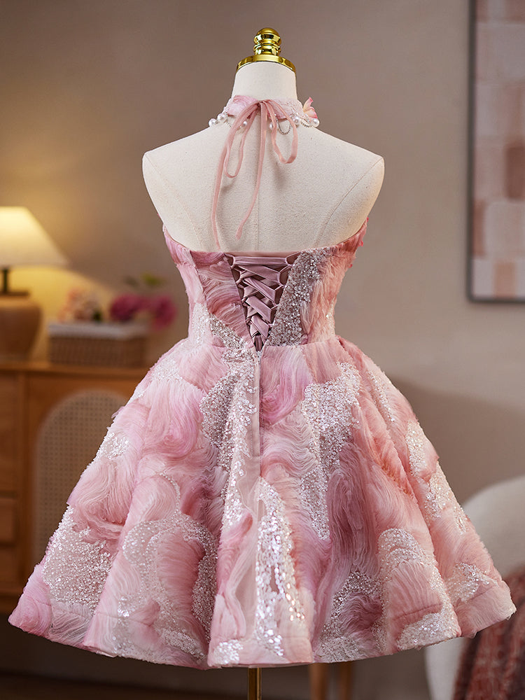 Illusion Sweetheart Strapless Ruffle Bodice Tulle Homecoming Dress