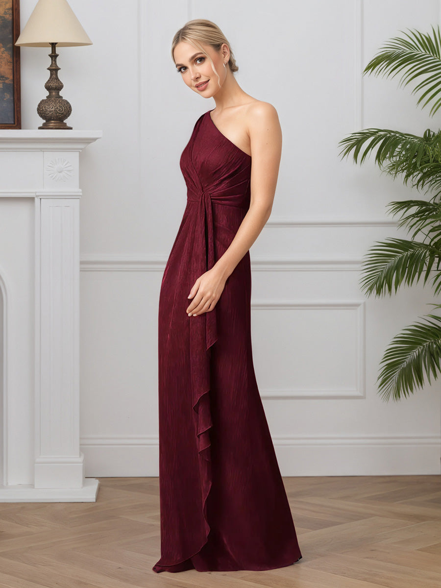Cicinia Burgundy Mother Of The Bride Dresses One Shoulder Sleeveless A-Line