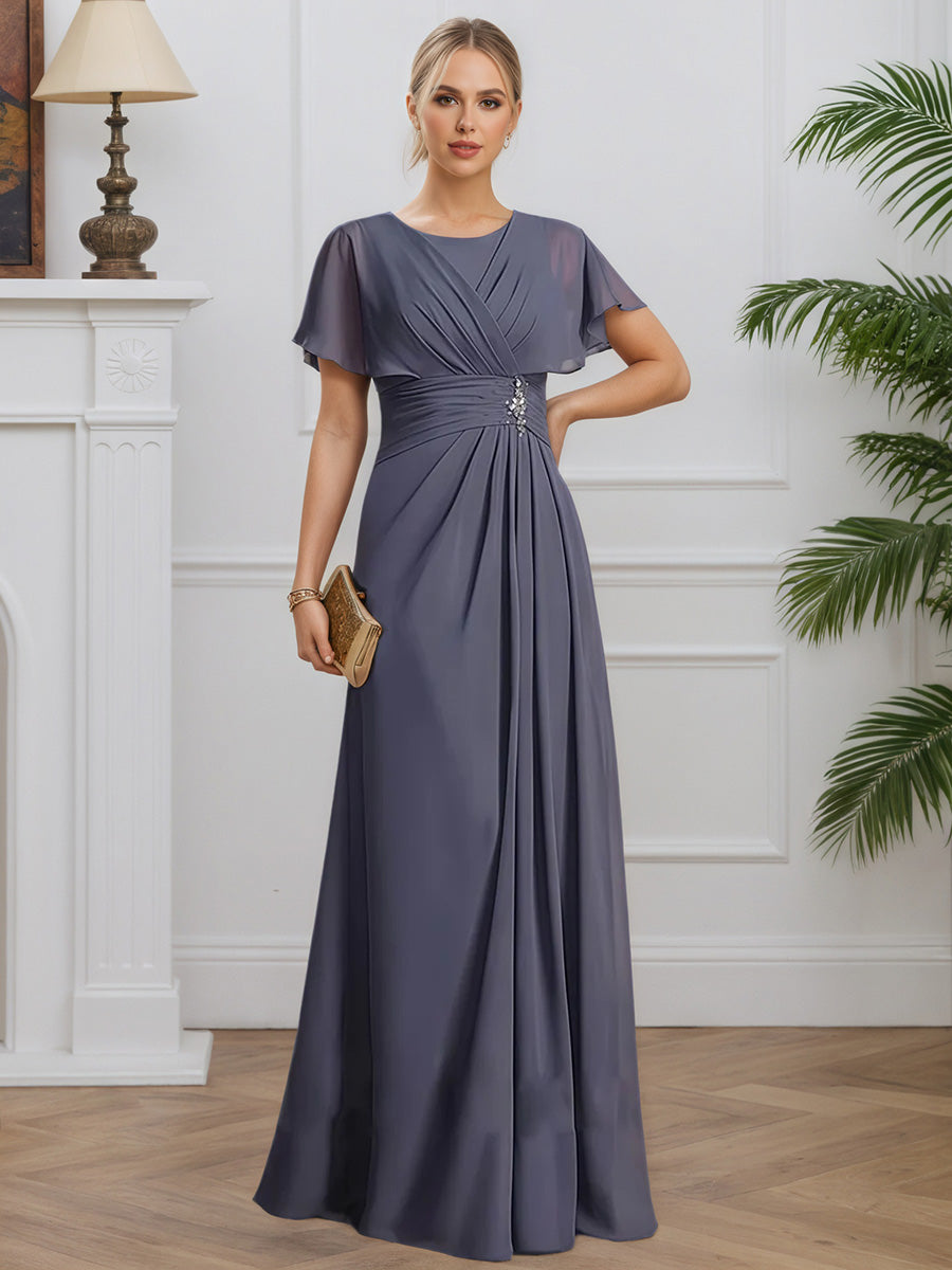 Cicinia Elegant Stormy Mother Of The Bride Dresses Chiffon A-Line Beading Floor Length