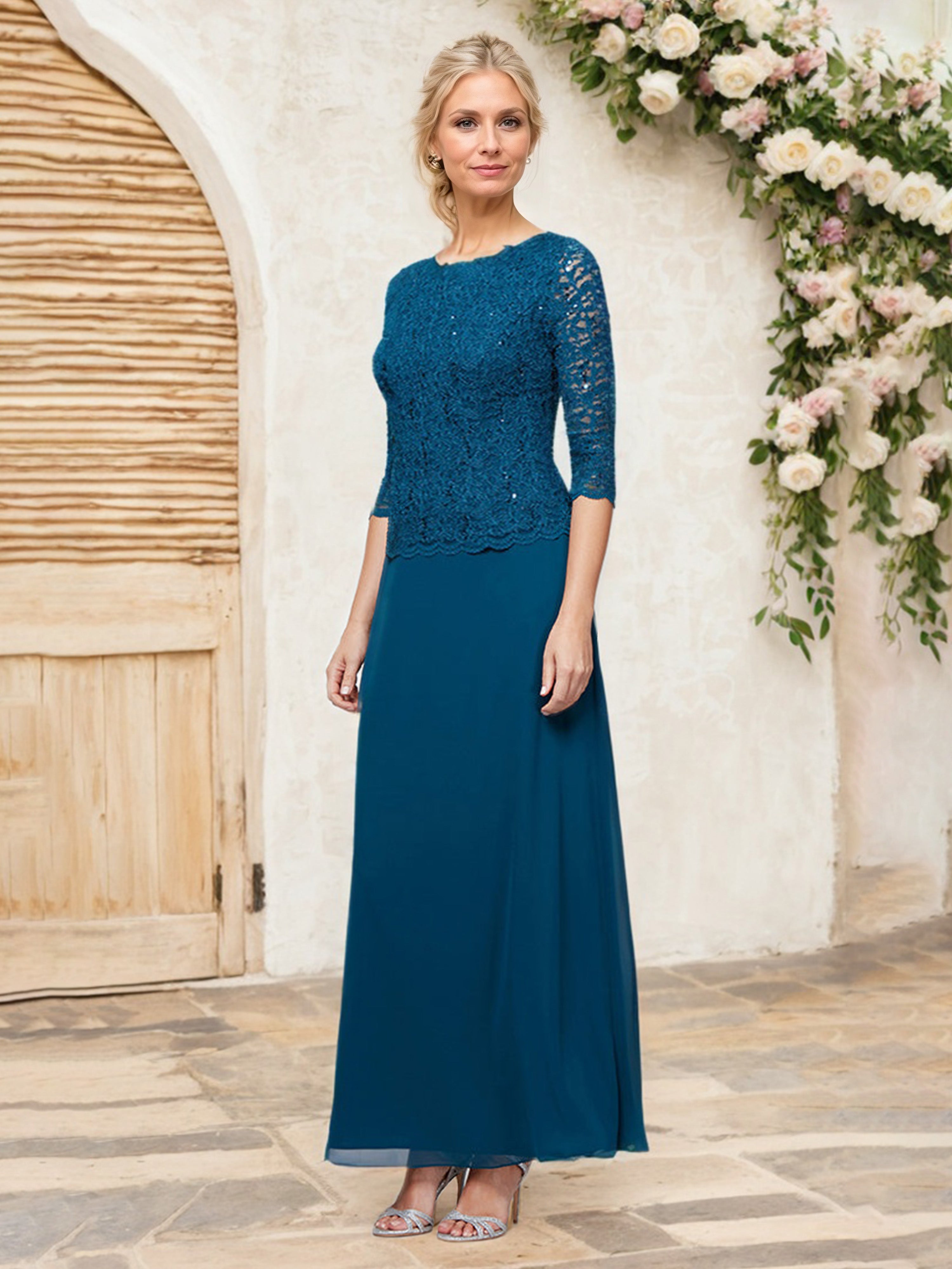 2 Pieces V Neck A Line Sleeves Mother Of Groom Dresses Suits
