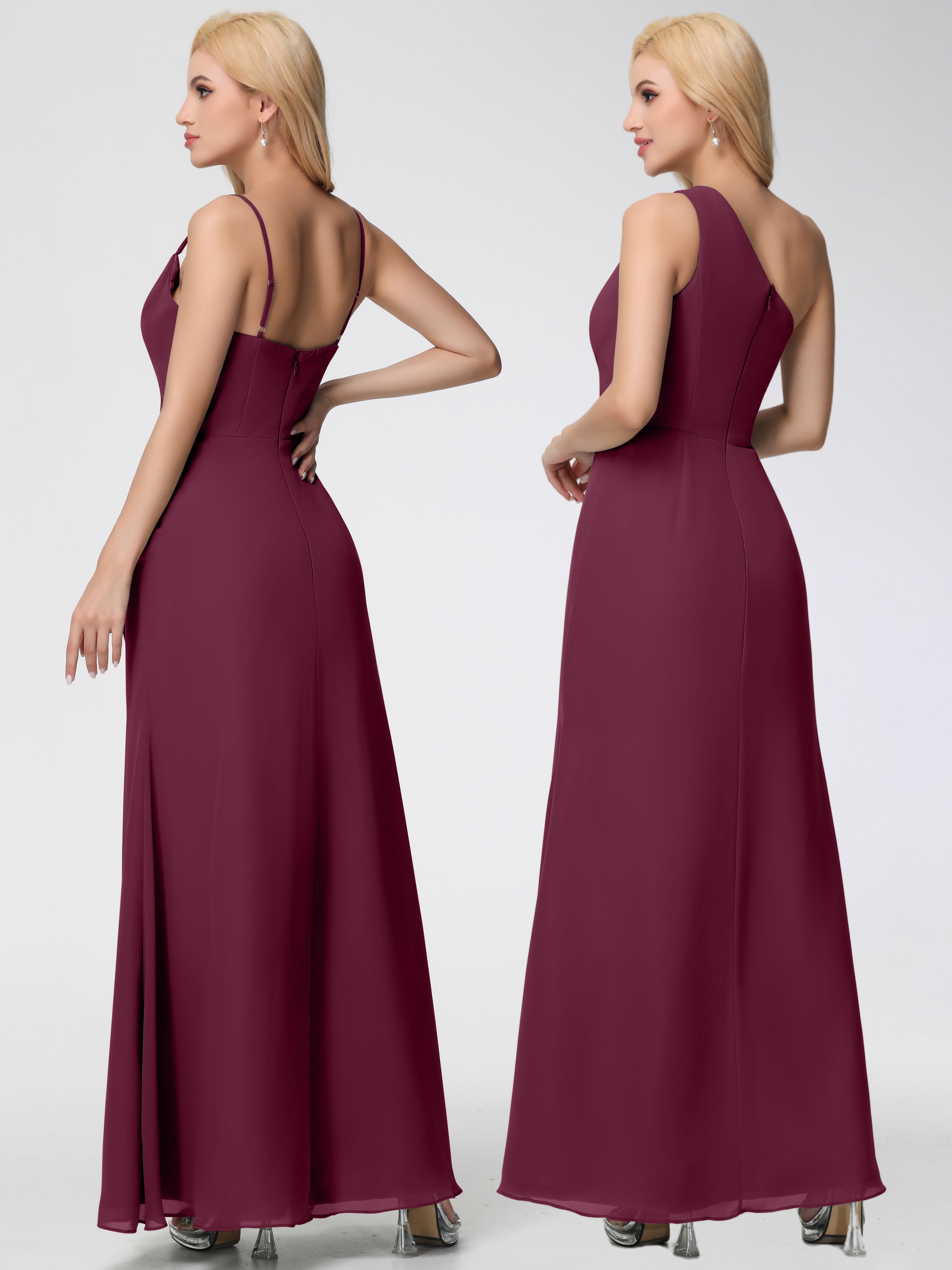 Cowl Sheath/Column Spaghetti Straps Chiffon Bridesmaid Dresses (Copy)