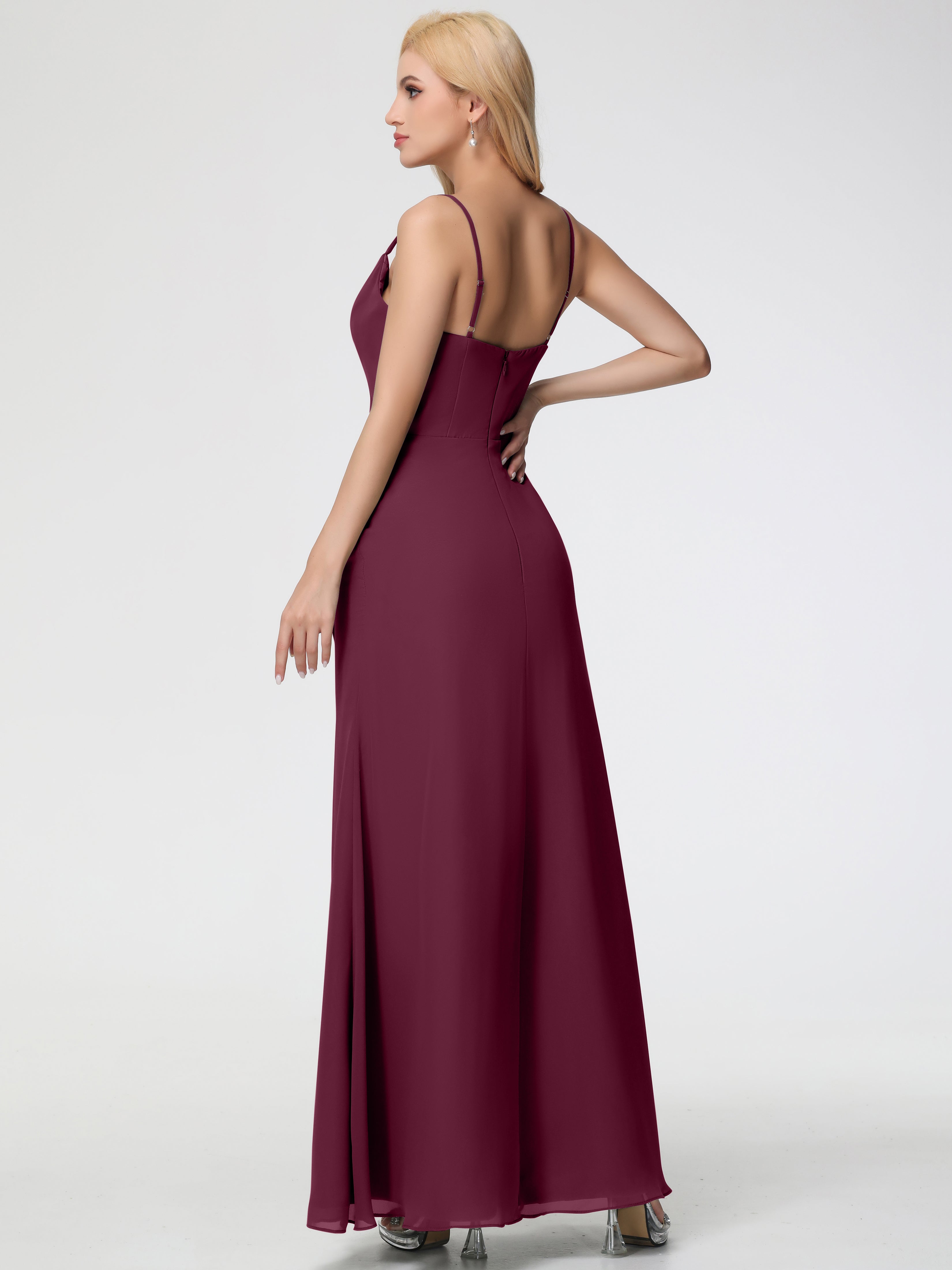 Cowl Sheath/Column Spaghetti Straps Chiffon Bridesmaid Dresses (Copy)