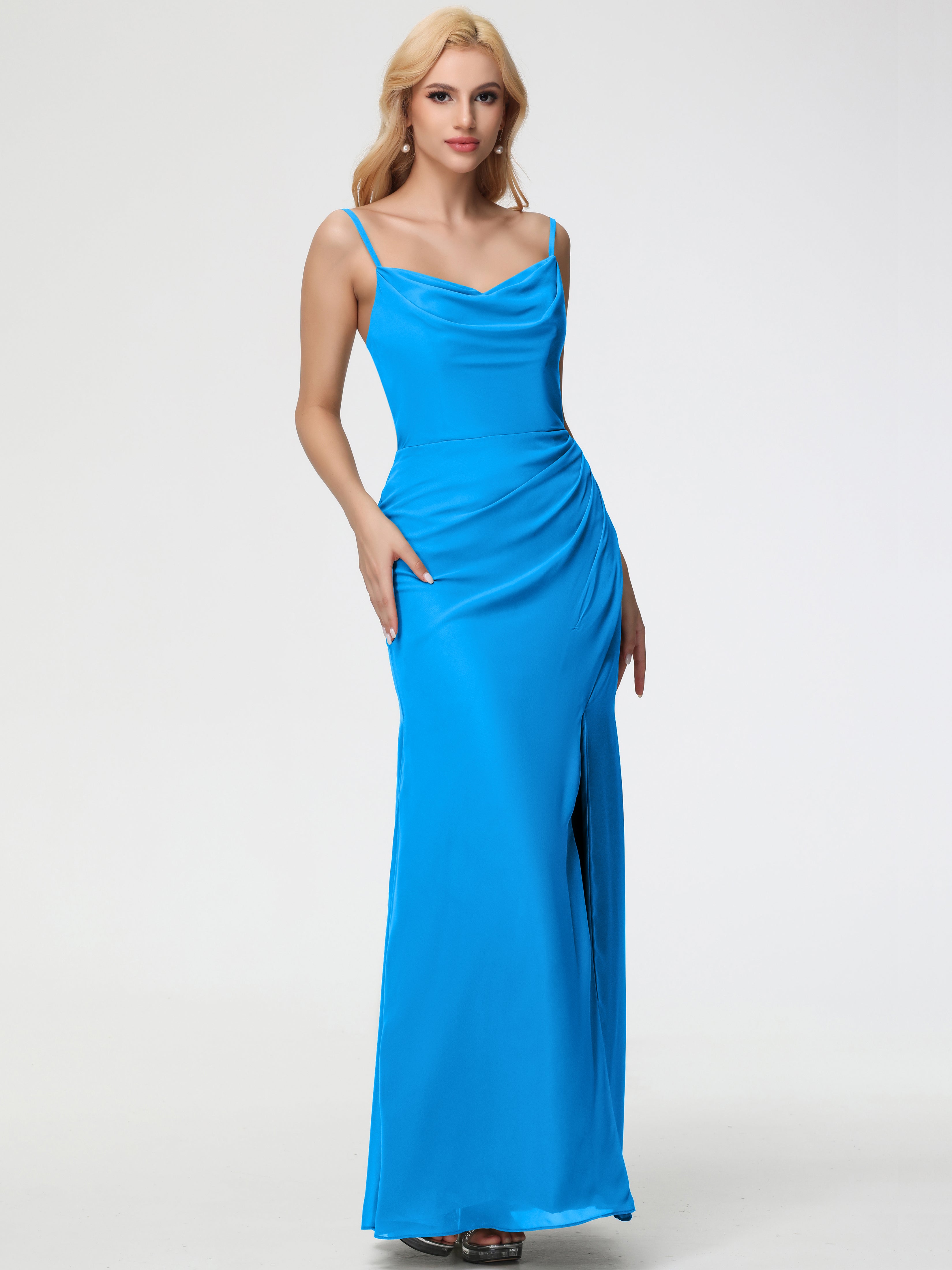 Cowl Sheath/Column Spaghetti Straps Chiffon Bridesmaid Dresses (Copy)
