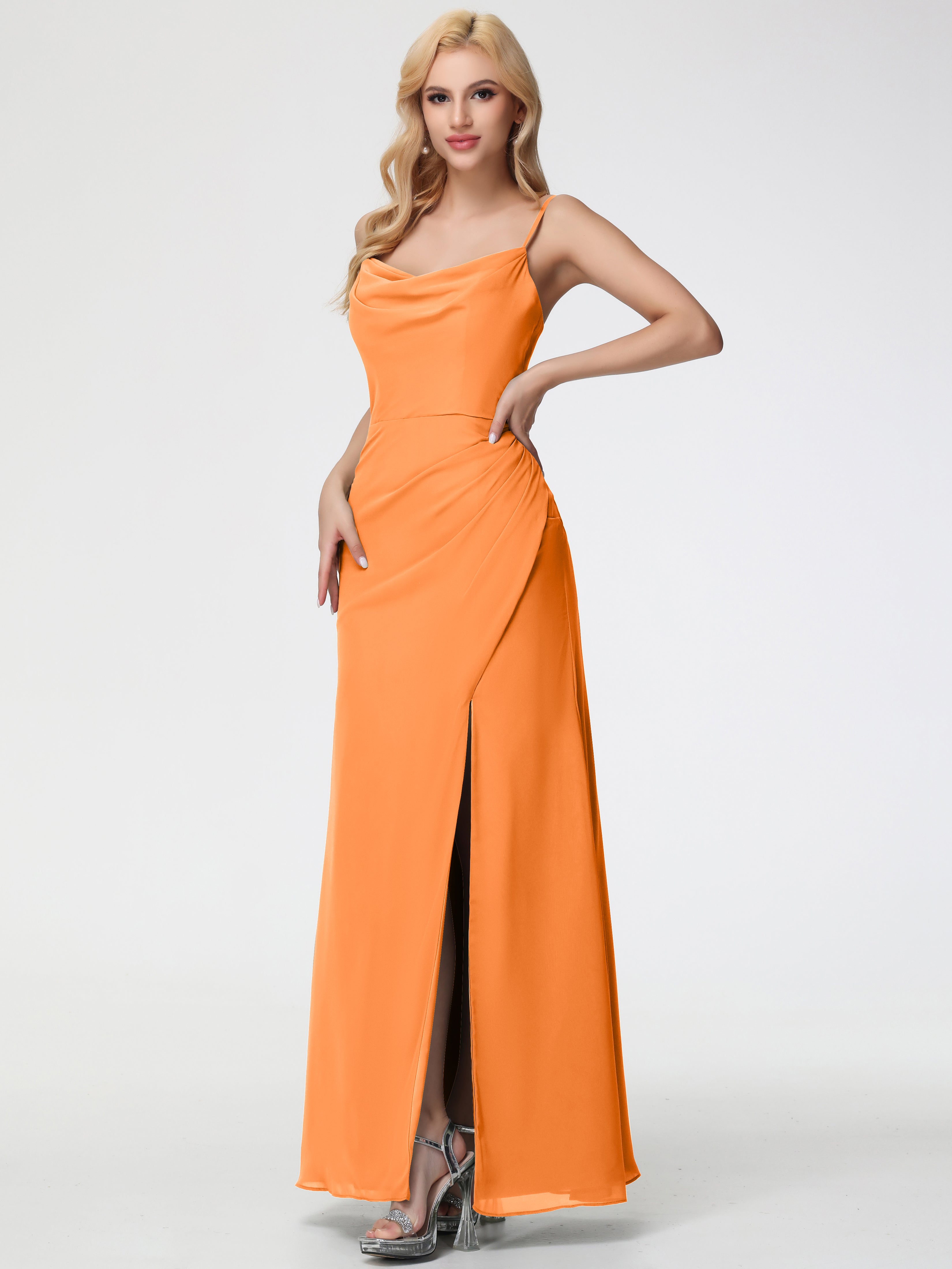 Cowl Sheath/Column Spaghetti Straps Chiffon Bridesmaid Dresses (Copy)
