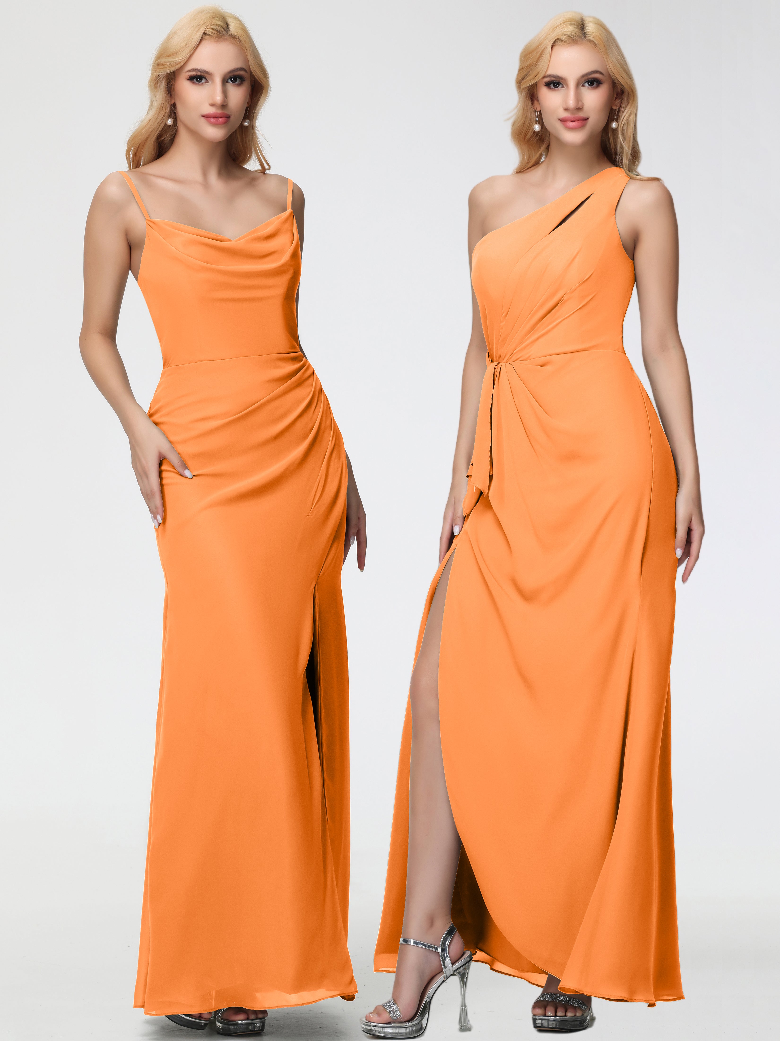 Cowl Sheath/Column Spaghetti Straps Chiffon Bridesmaid Dresses (Copy)