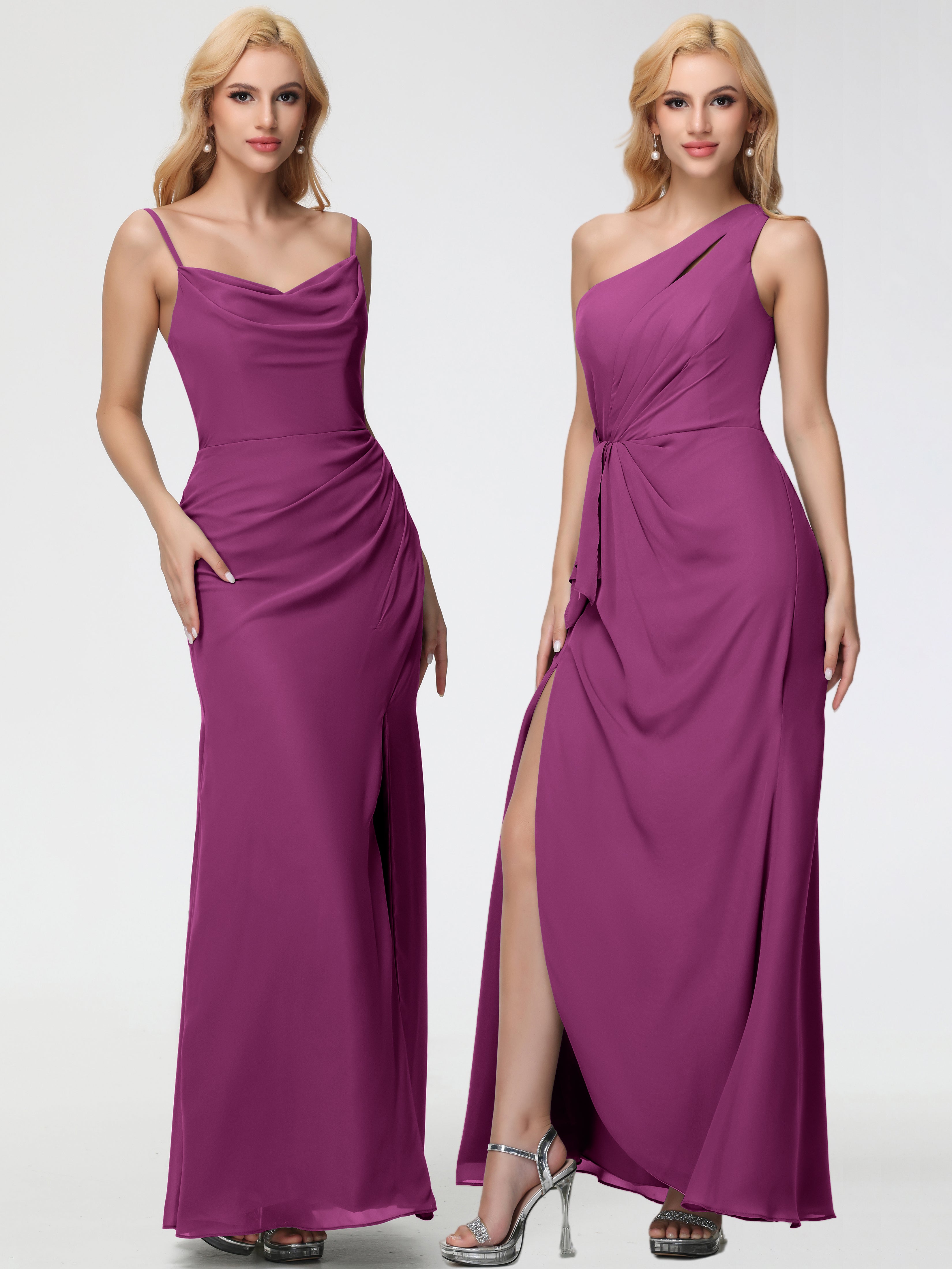 Cowl Sheath/Column Spaghetti Straps Chiffon Bridesmaid Dresses (Copy)