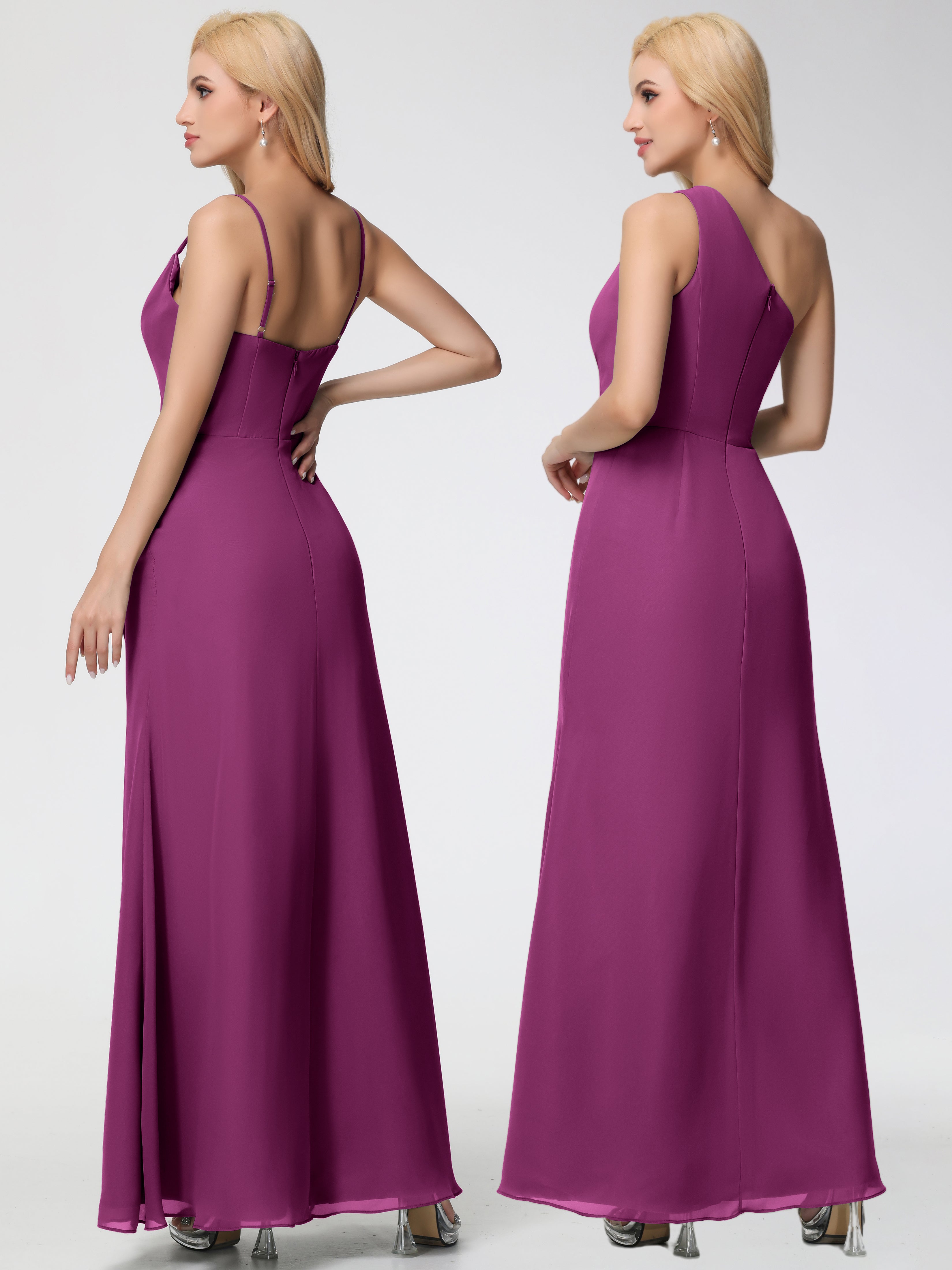 Cowl Sheath/Column Spaghetti Straps Chiffon Bridesmaid Dresses (Copy)