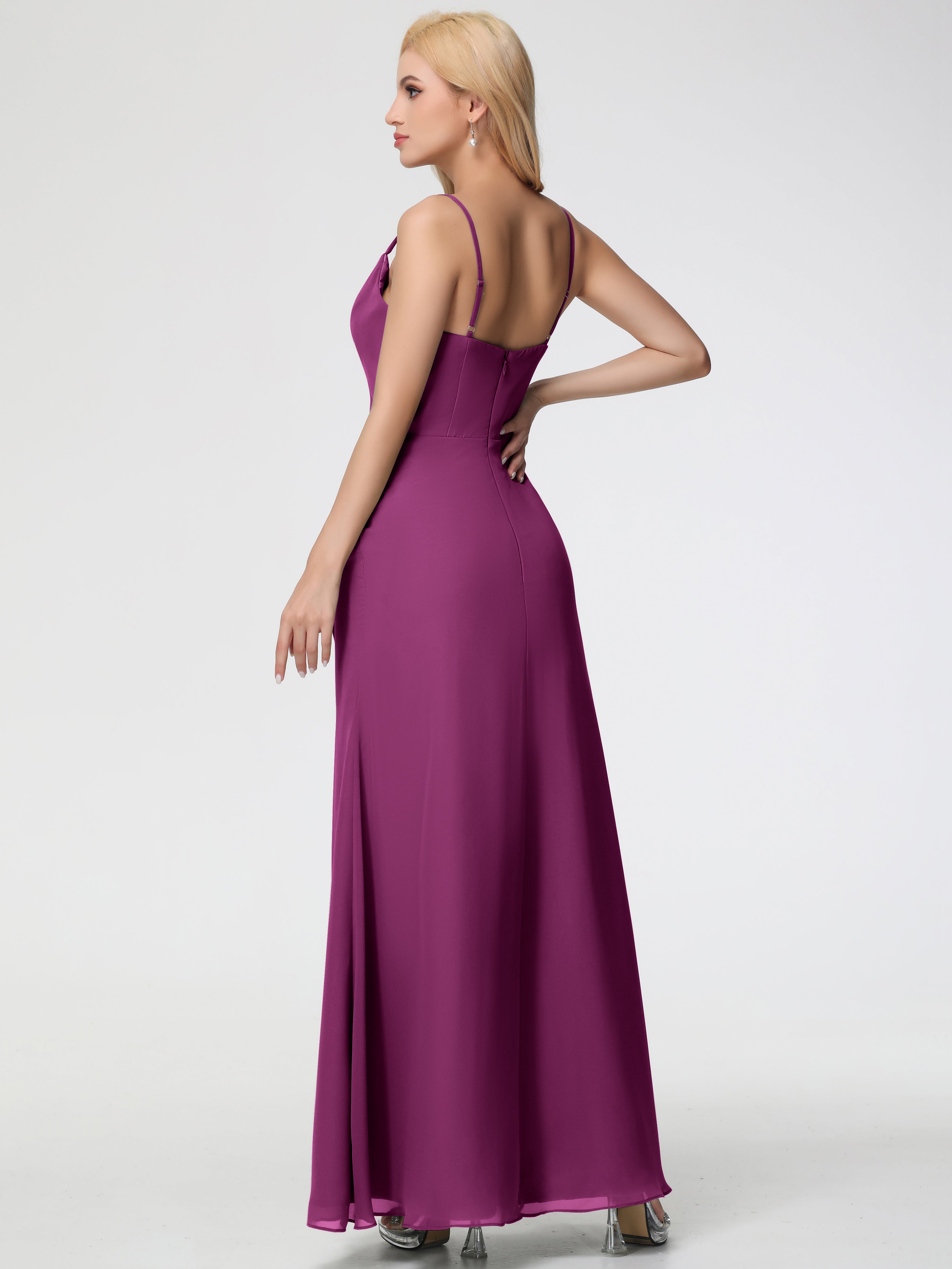 Cowl Sheath/Column Spaghetti Straps Chiffon Bridesmaid Dresses (Copy)