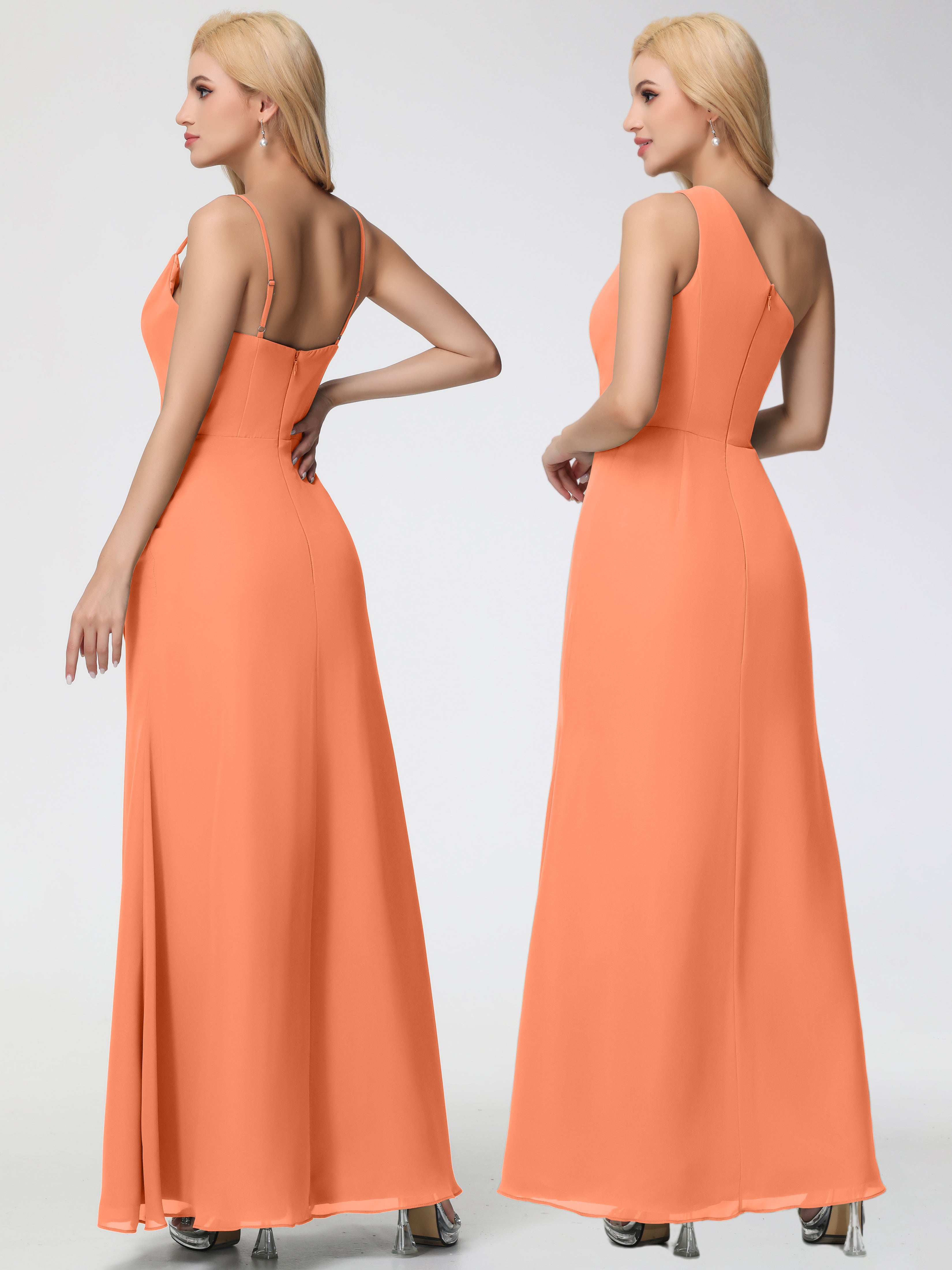 Cowl Sheath/Column Spaghetti Straps Chiffon Bridesmaid Dresses (Copy)