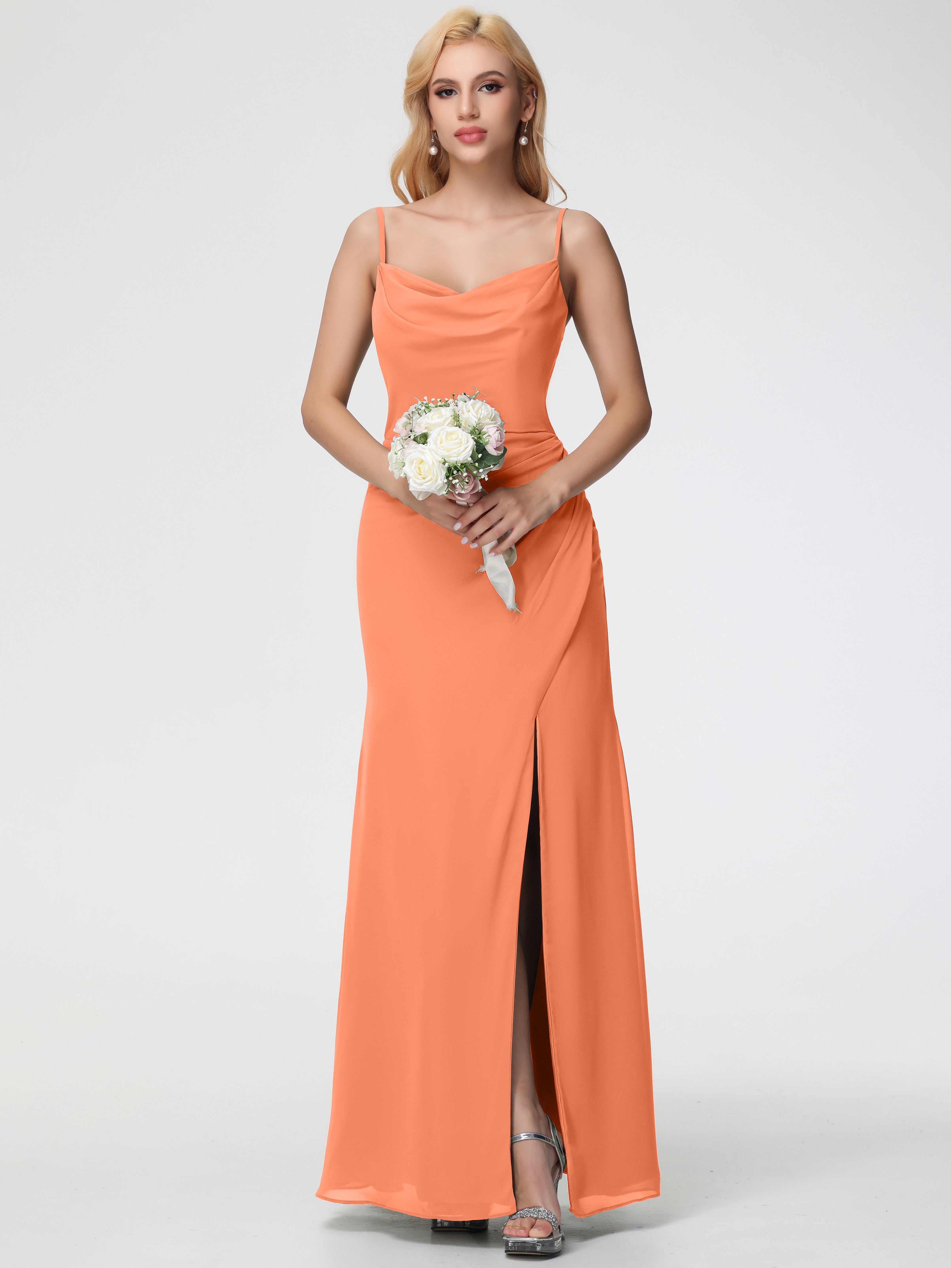 Cowl Sheath/Column Spaghetti Straps Chiffon Bridesmaid Dresses (Copy)
