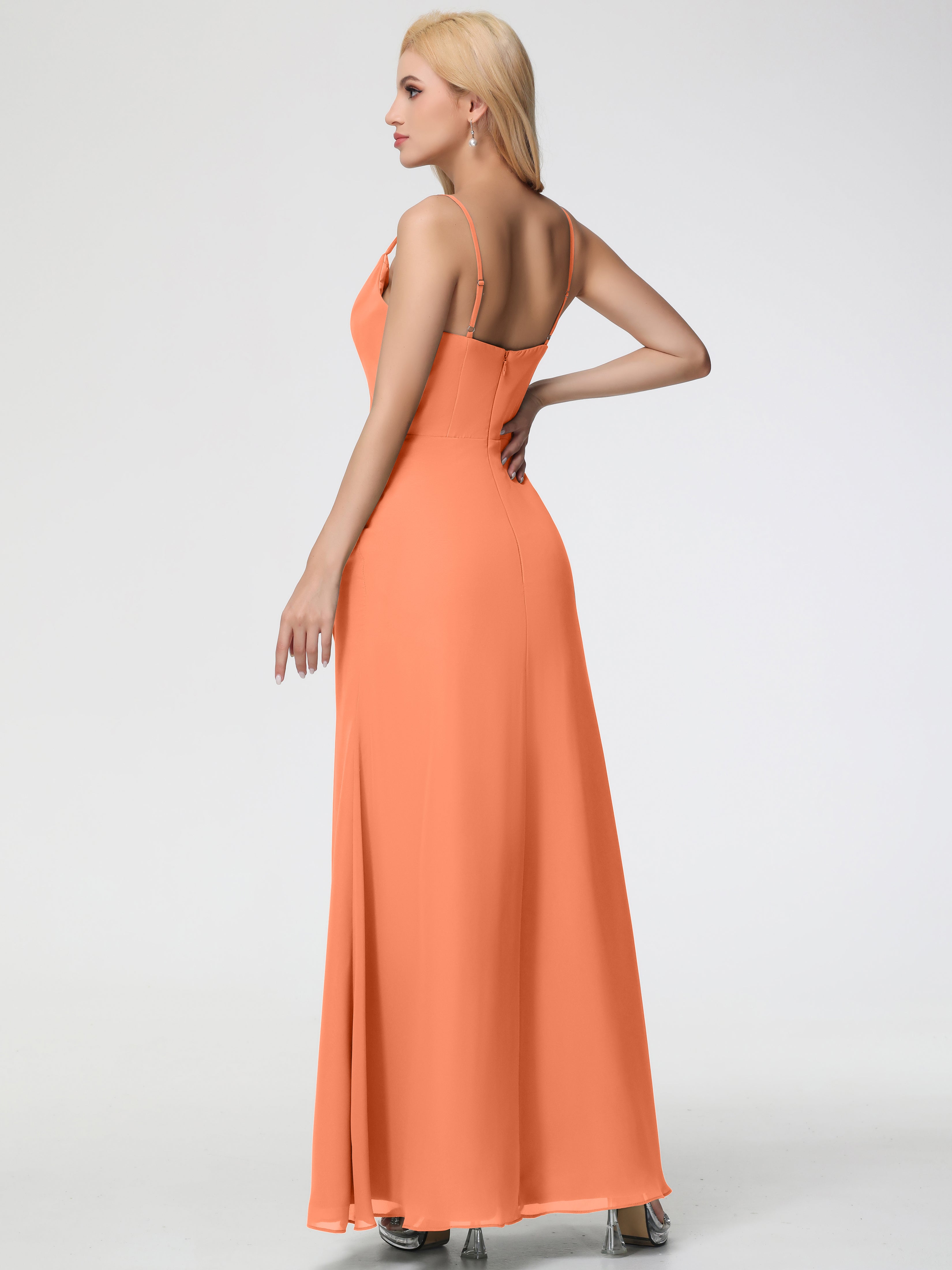 Cowl Sheath/Column Spaghetti Straps Chiffon Bridesmaid Dresses (Copy)