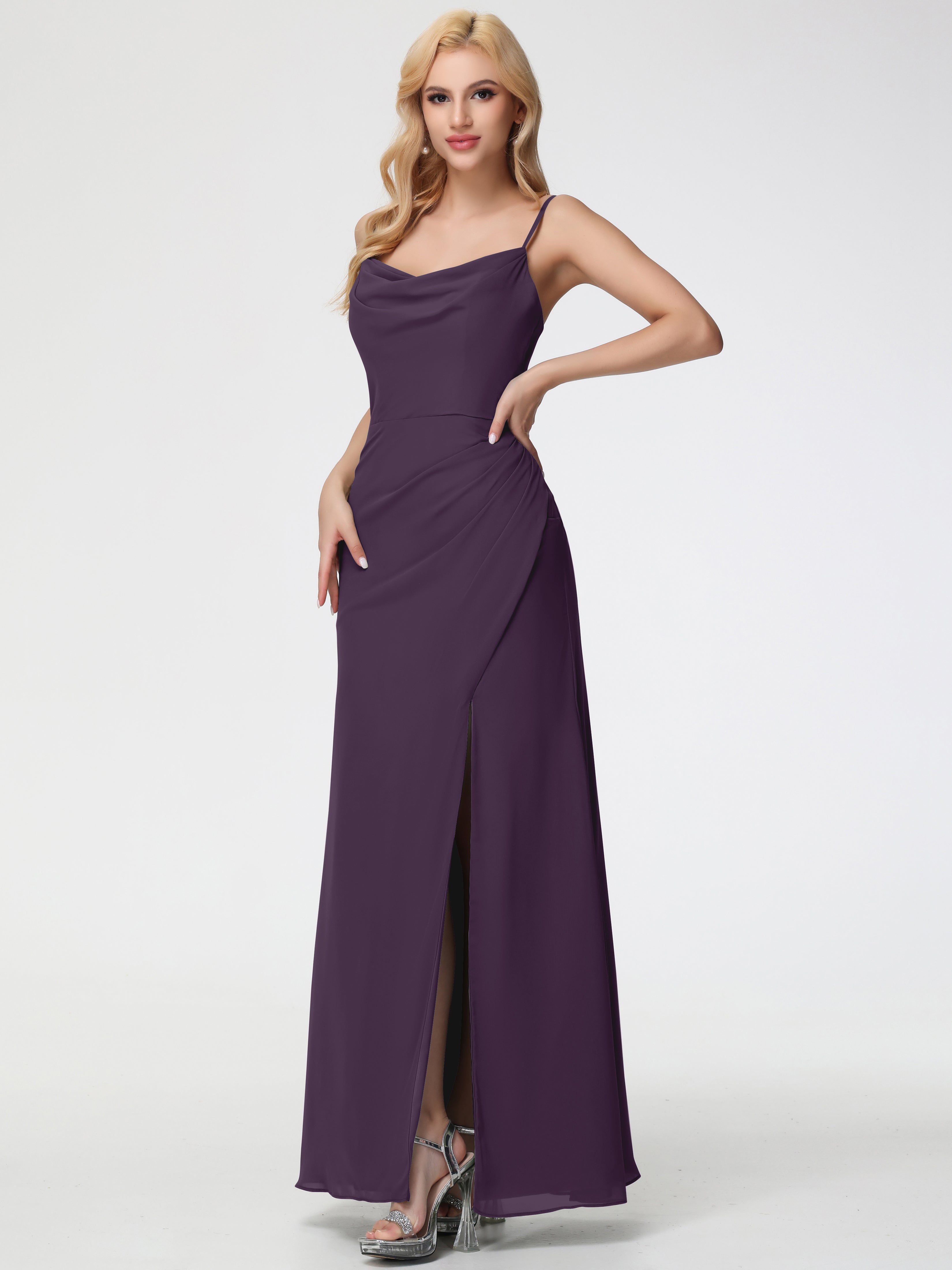 Cowl Sheath/Column Spaghetti Straps Chiffon Bridesmaid Dresses (Copy)