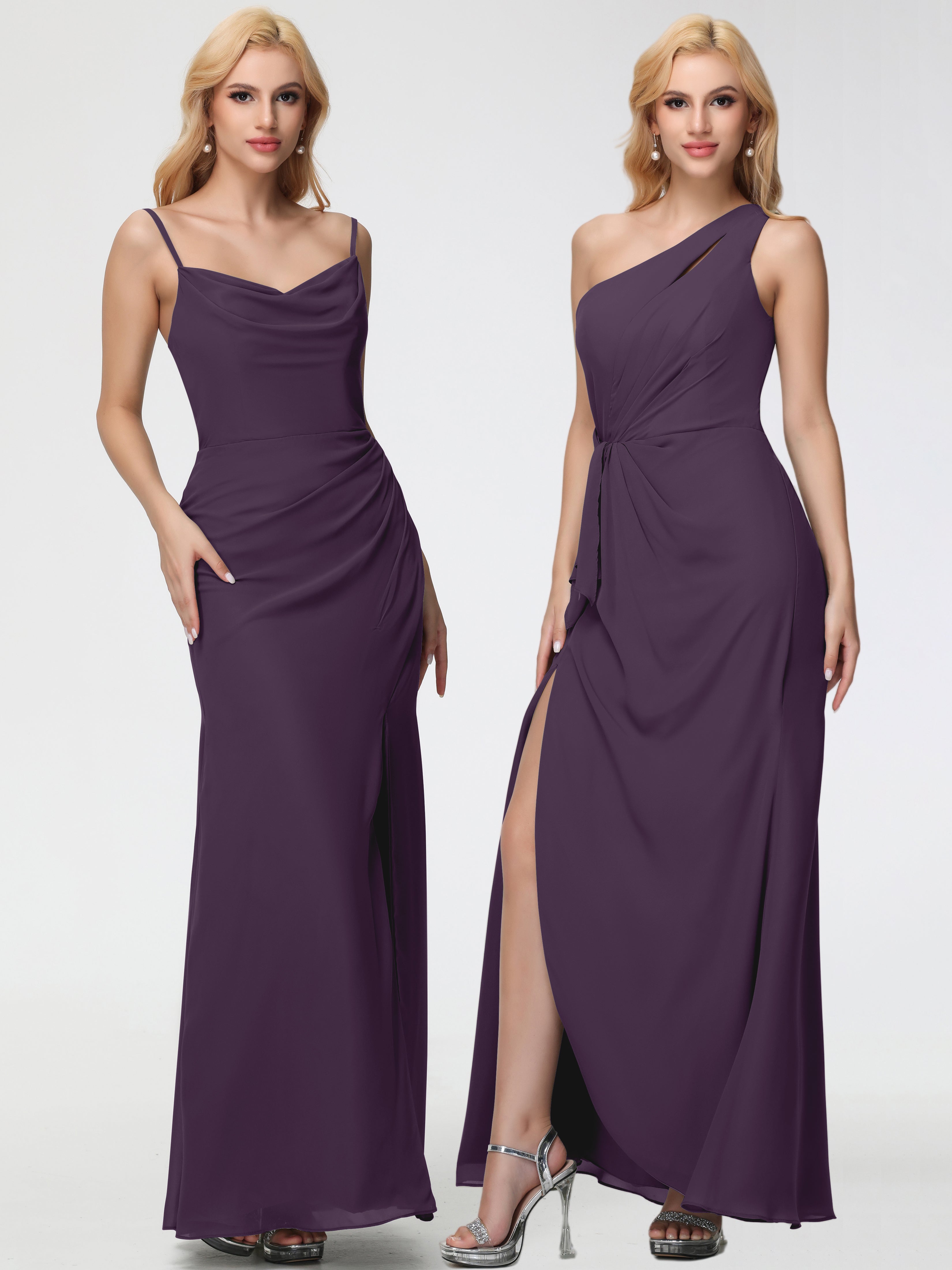 Cowl Sheath/Column Spaghetti Straps Chiffon Bridesmaid Dresses (Copy)