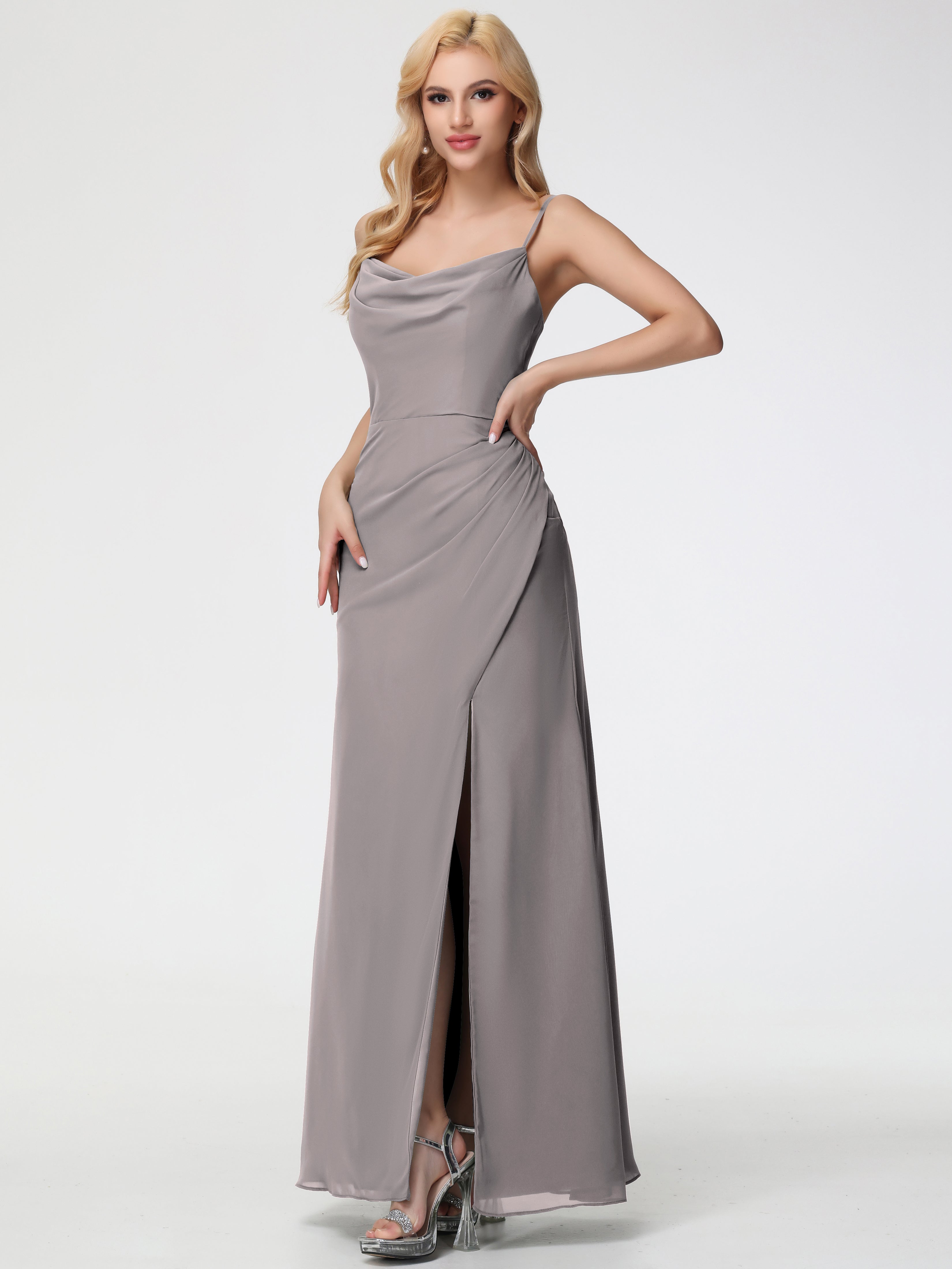 Cowl Sheath/Column Spaghetti Straps Chiffon Bridesmaid Dresses (Copy)