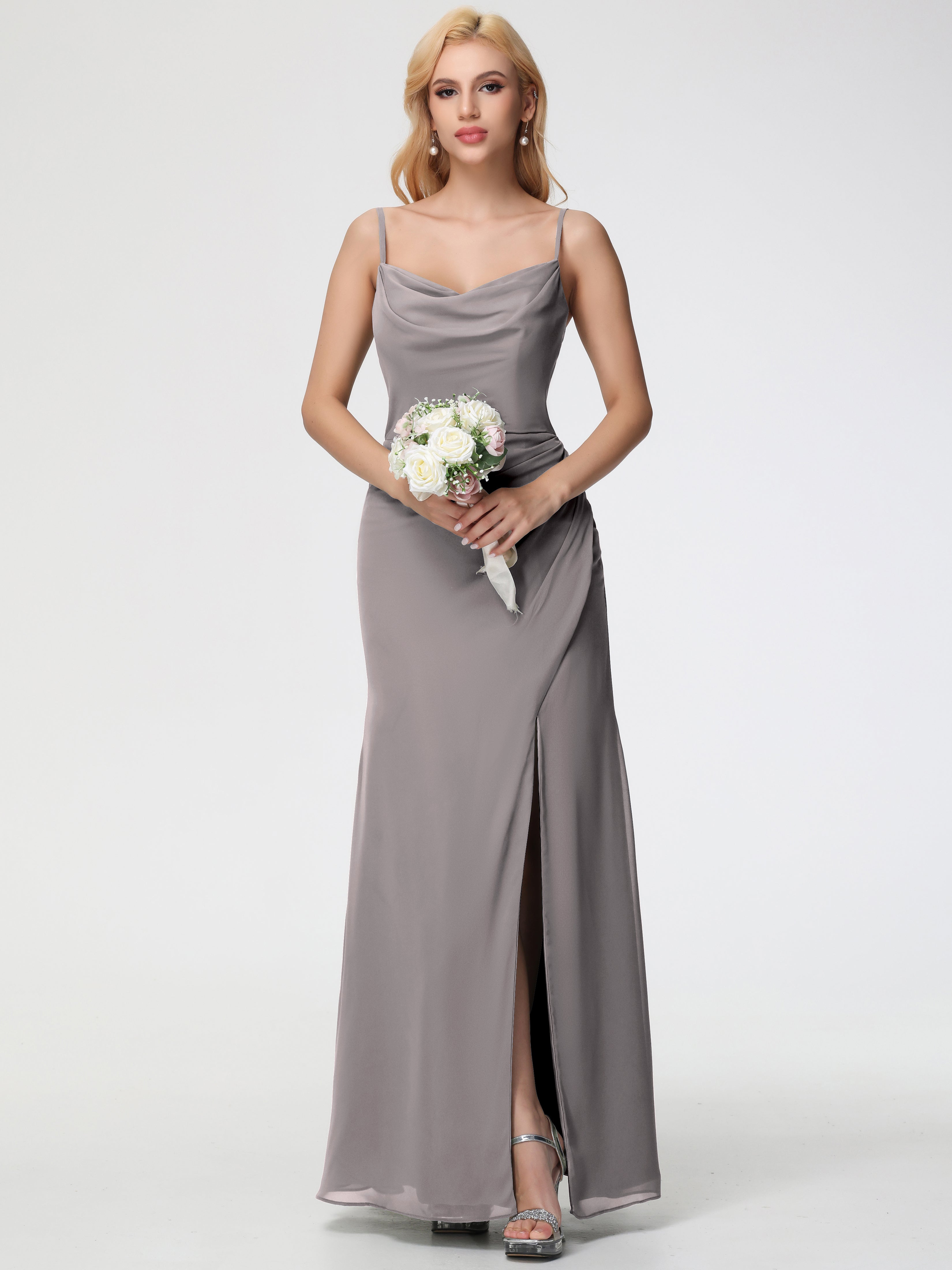 Cowl Sheath/Column Spaghetti Straps Chiffon Bridesmaid Dresses (Copy)
