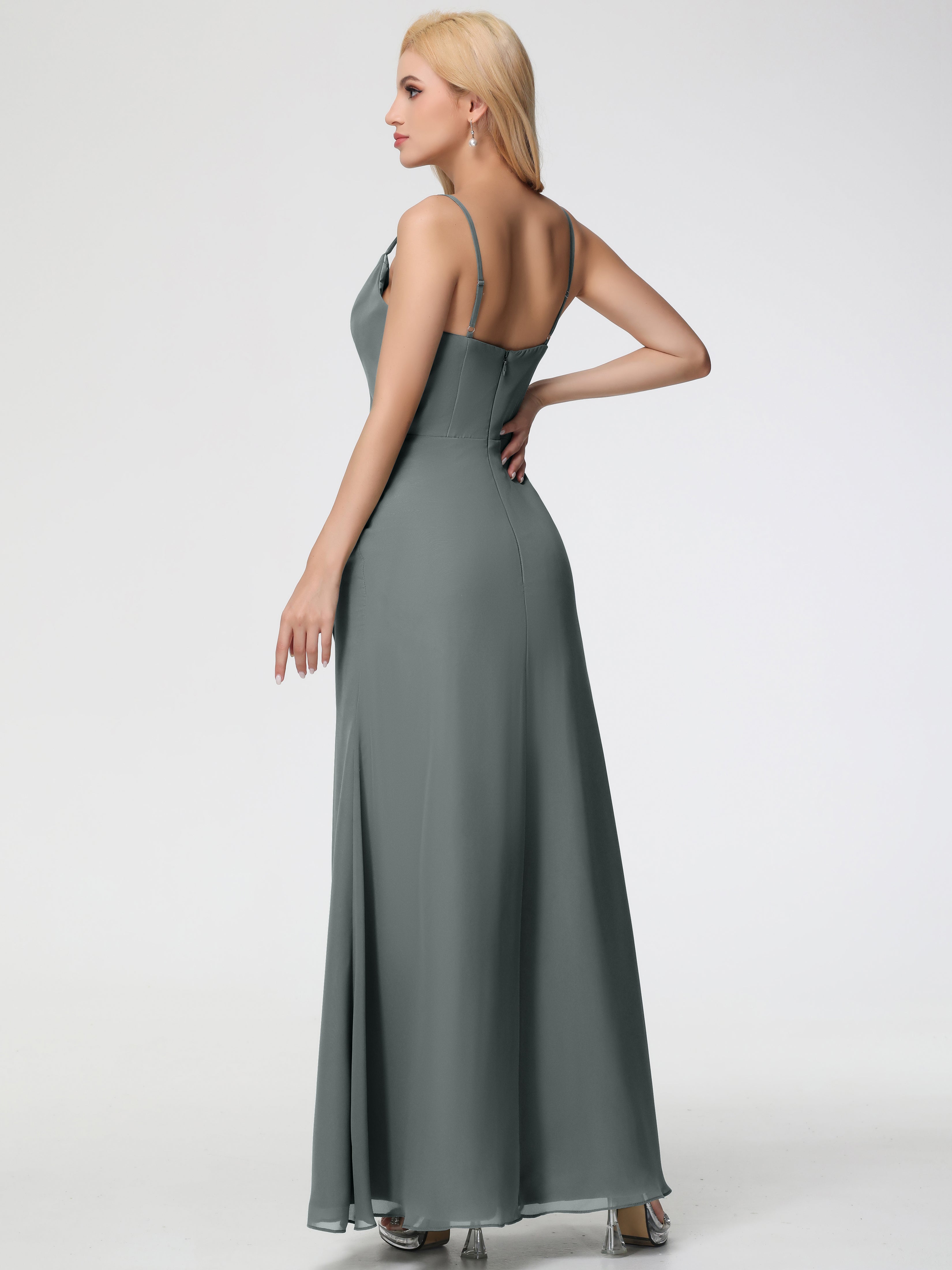 Cowl Sheath/Column Spaghetti Straps Chiffon Bridesmaid Dresses (Copy)
