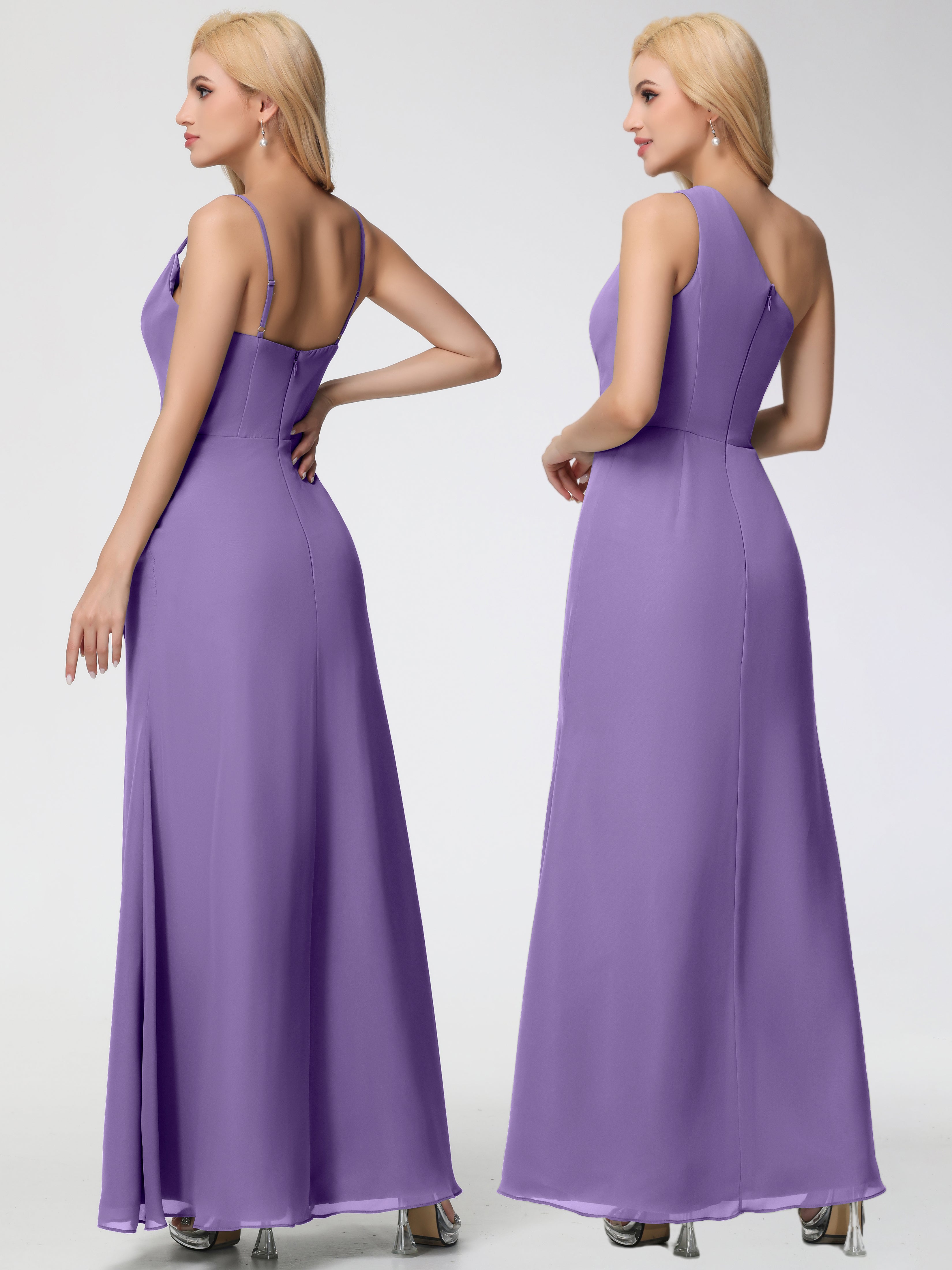 Cowl Sheath/Column Spaghetti Straps Chiffon Bridesmaid Dresses (Copy)
