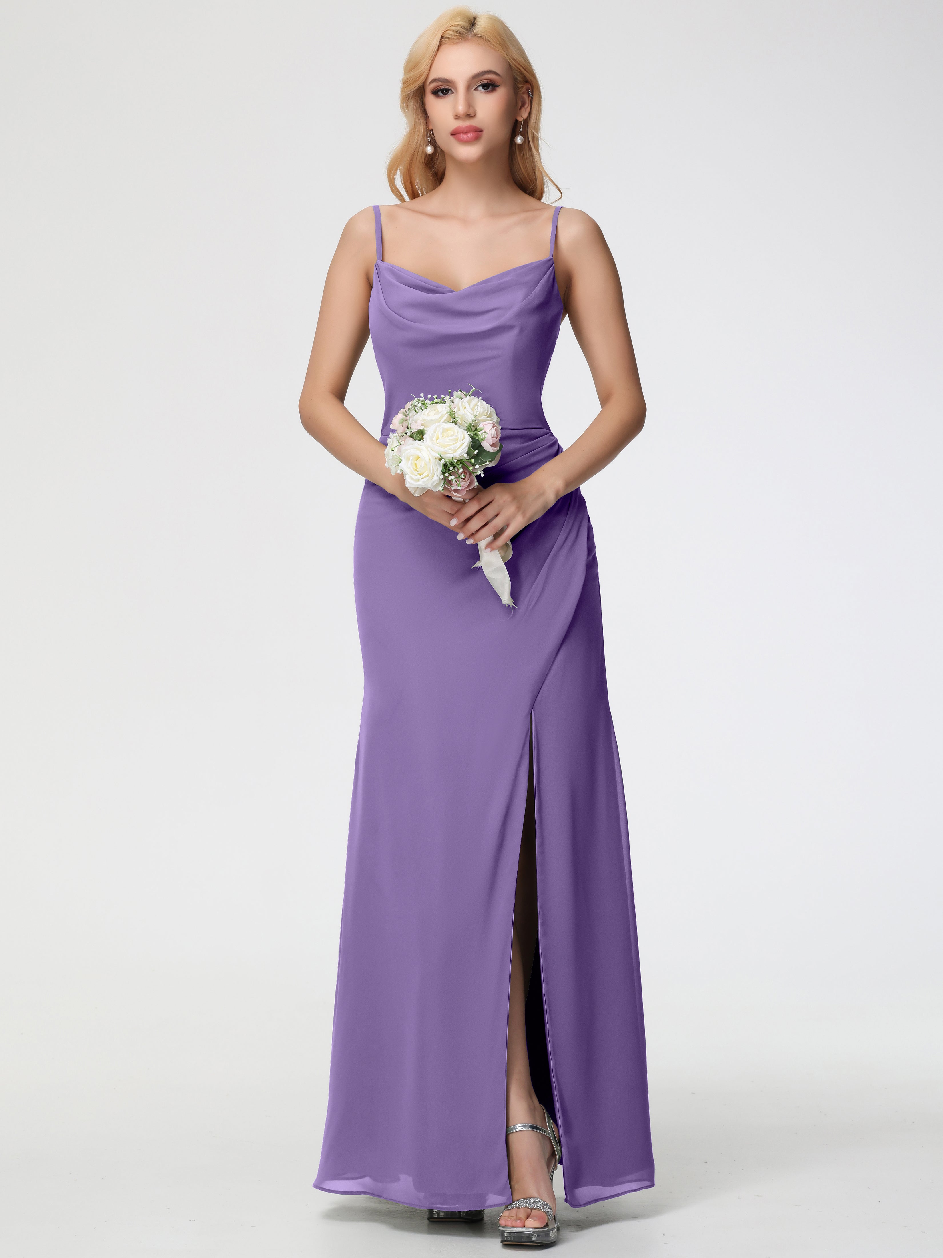 Cowl Sheath/Column Spaghetti Straps Chiffon Bridesmaid Dresses (Copy)