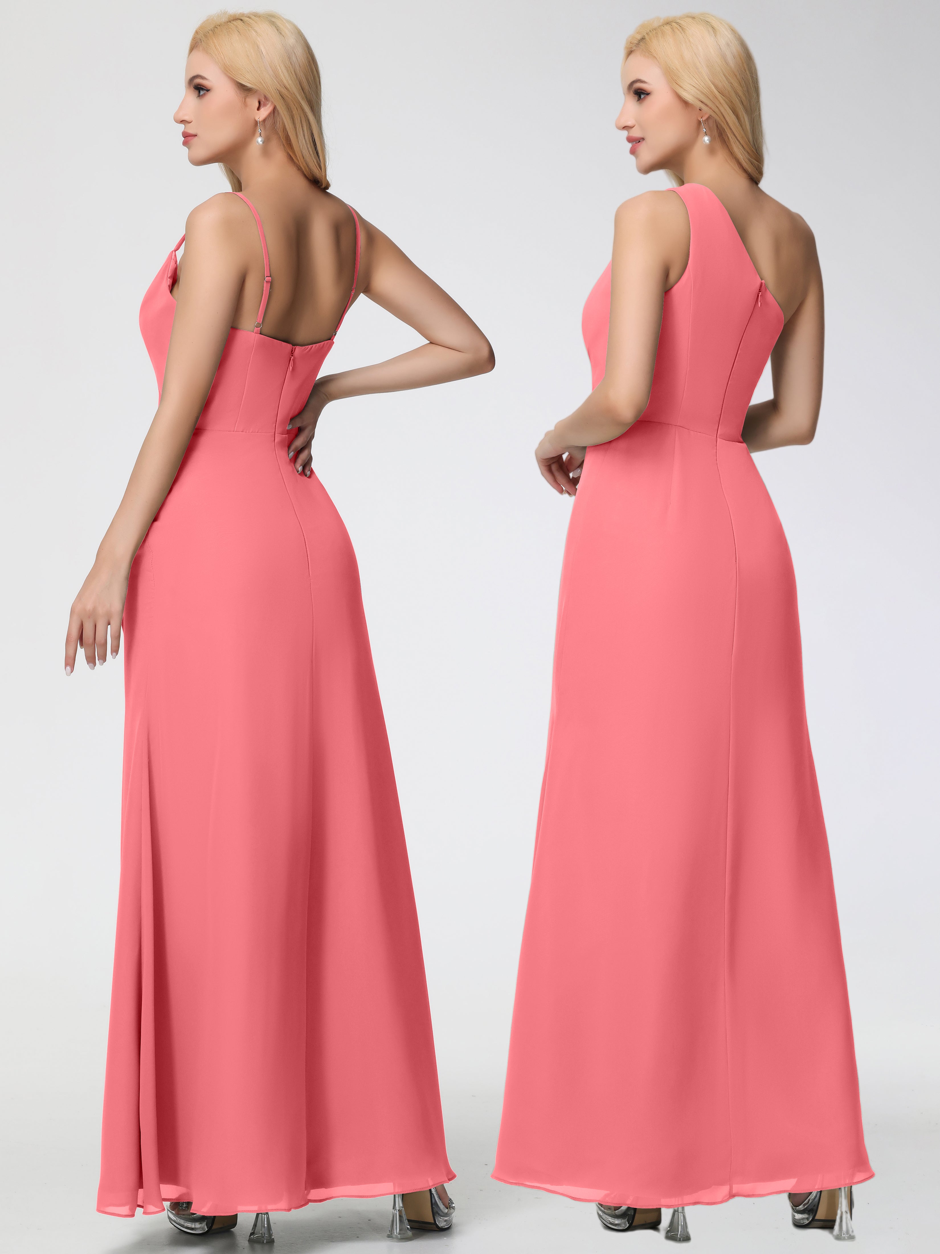 Cowl Sheath/Column Spaghetti Straps Chiffon Bridesmaid Dresses (Copy)
