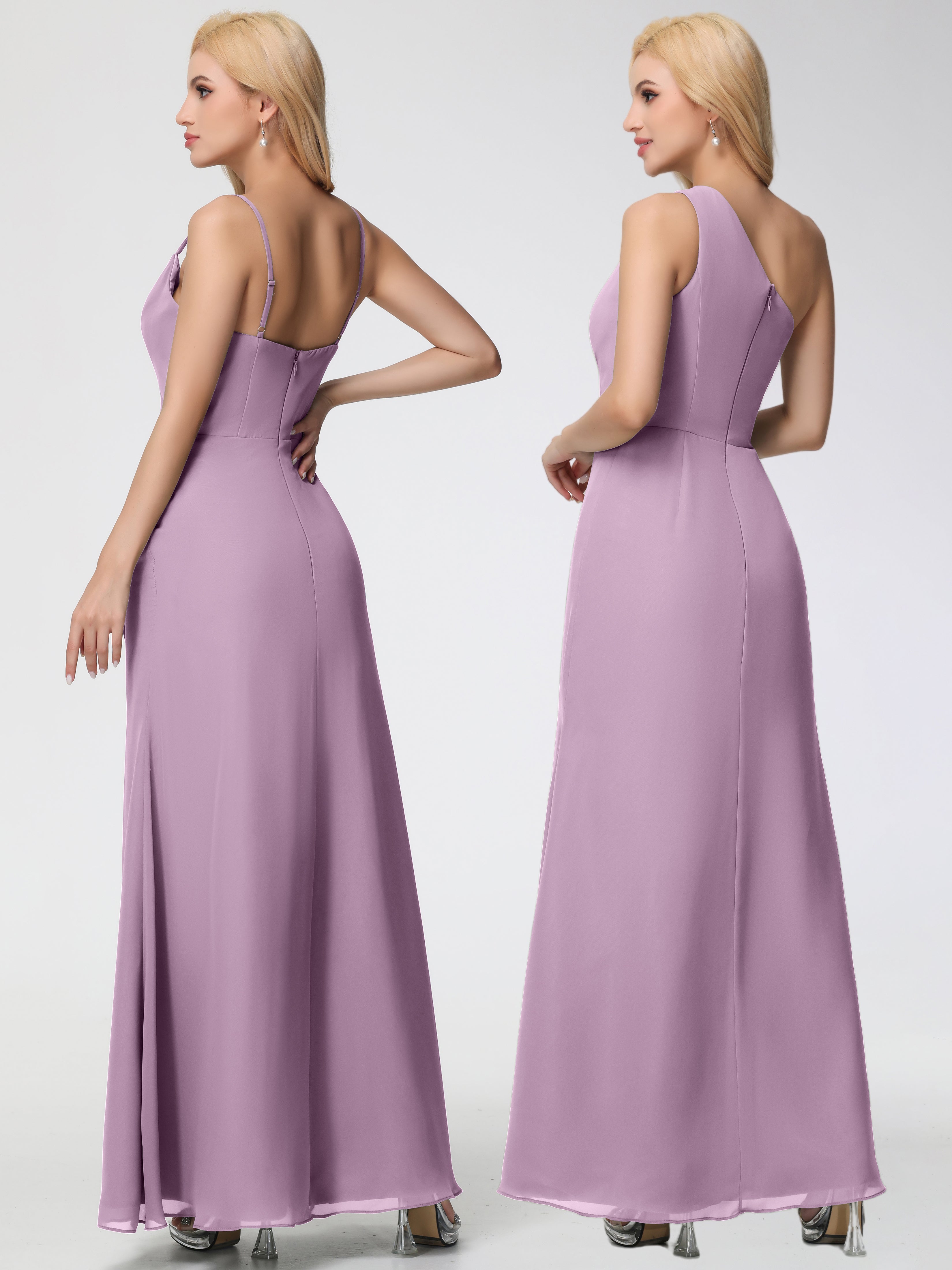 Cowl Sheath/Column Spaghetti Straps Chiffon Bridesmaid Dresses (Copy)