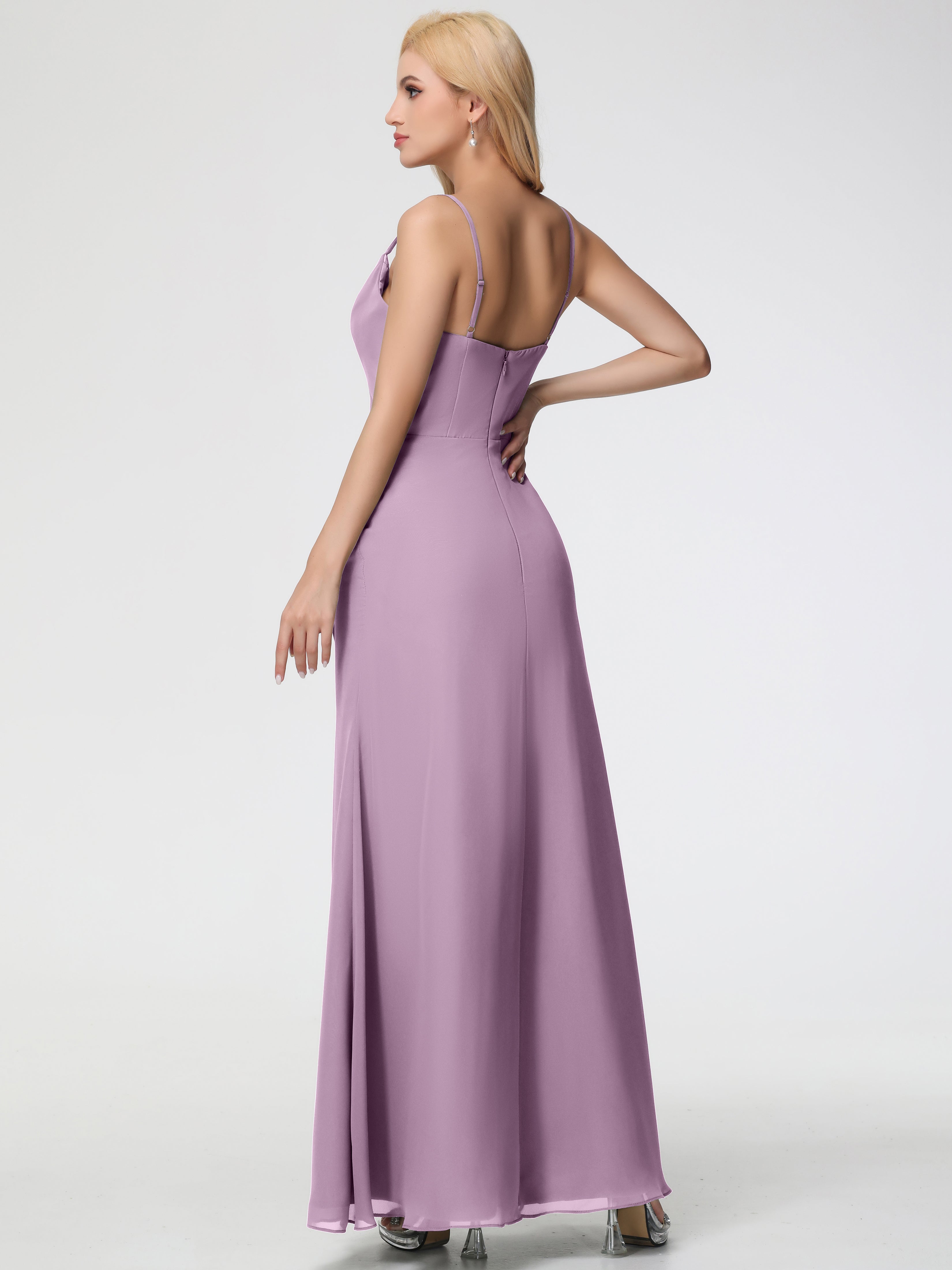 Cowl Sheath/Column Spaghetti Straps Chiffon Bridesmaid Dresses (Copy)
