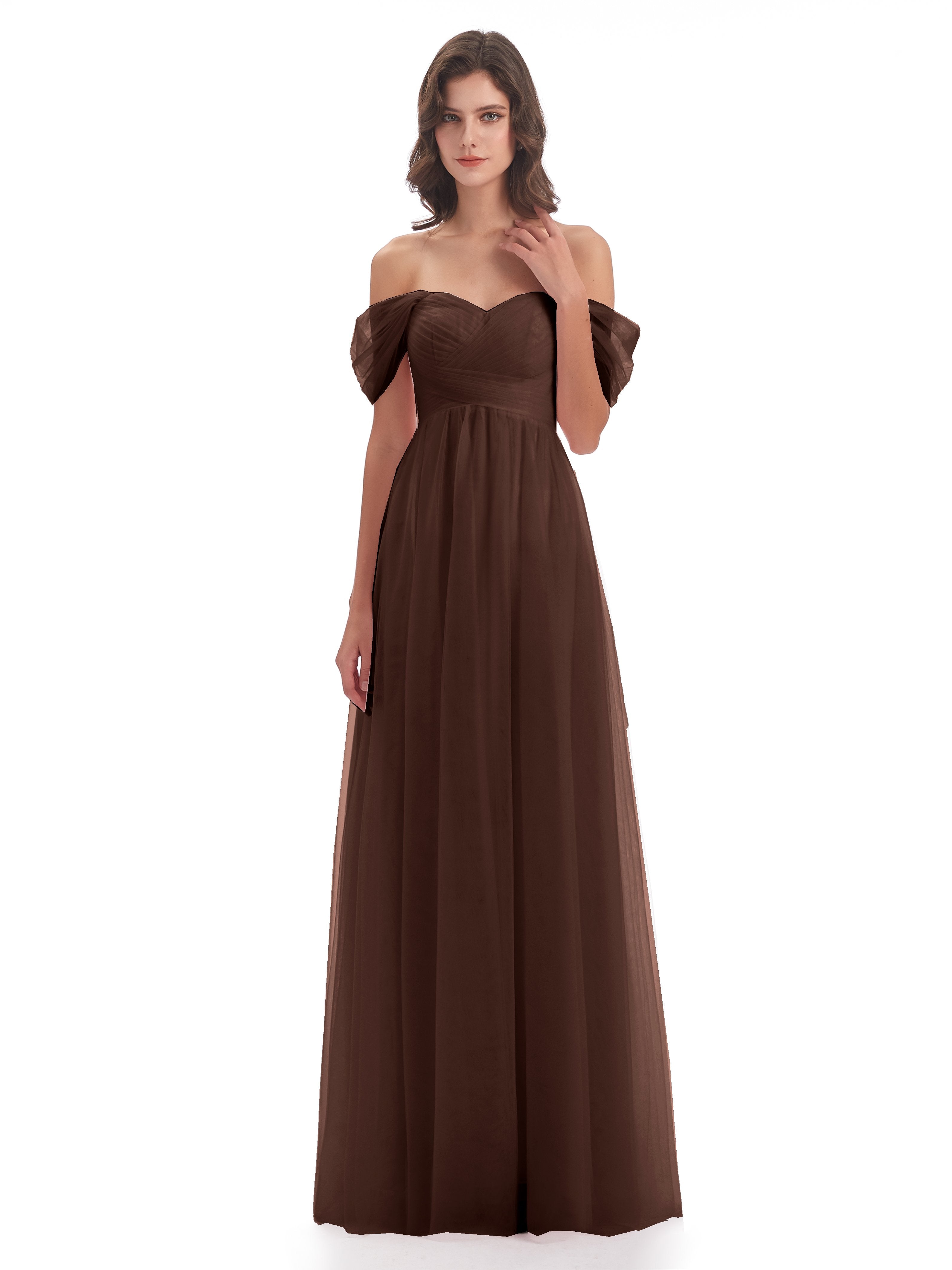 Chocolate Brown Long Bridesmaid Dresses Long Bridesmaid Dresses With T