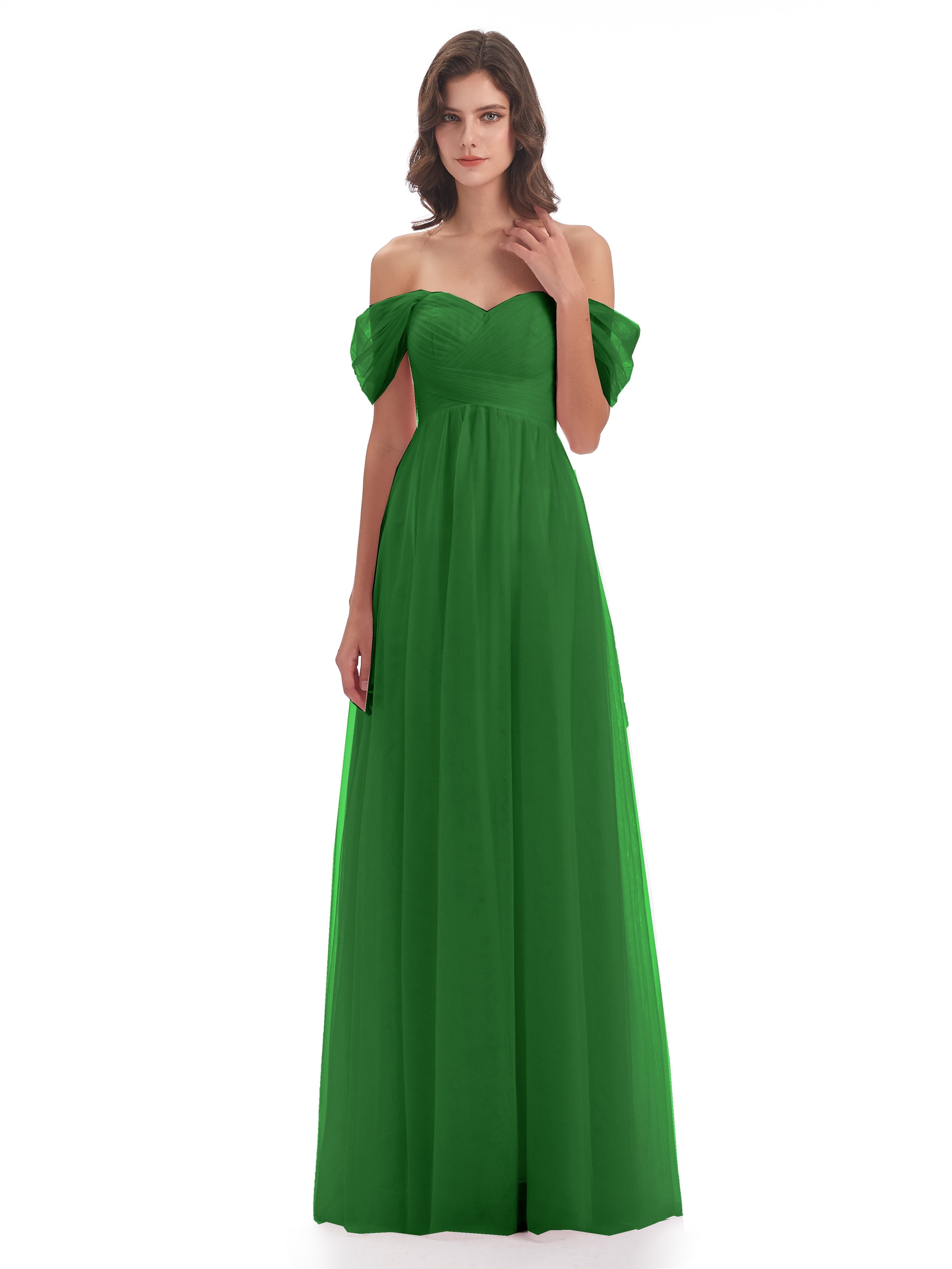 Pretty Green Bridesmaid Dresses Long Bridesmaid Dresses With Tulle Bri