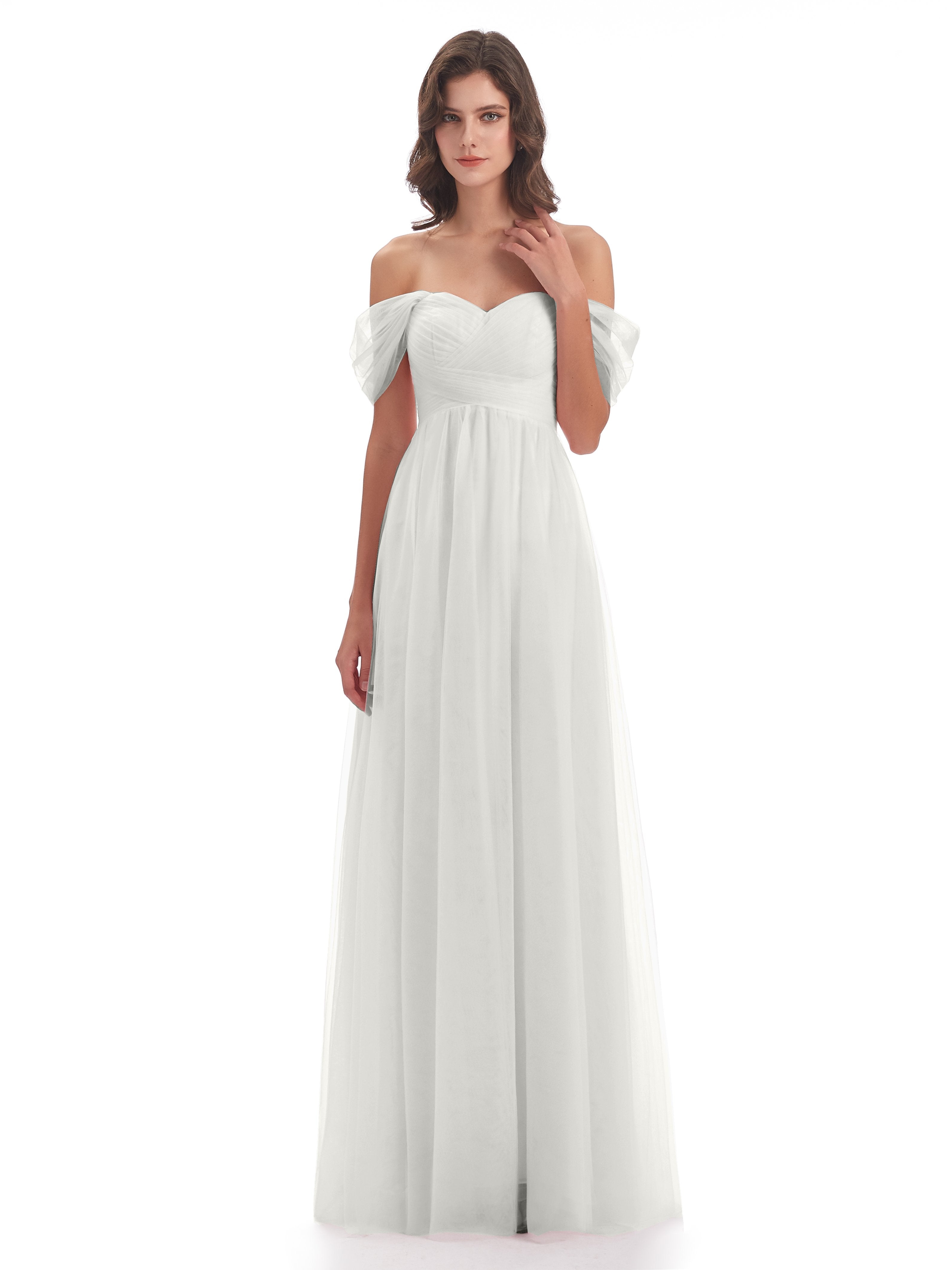 Ivory Coloured Bridesmaid Dresses Long Bridesmaid Dresses With Tulle O