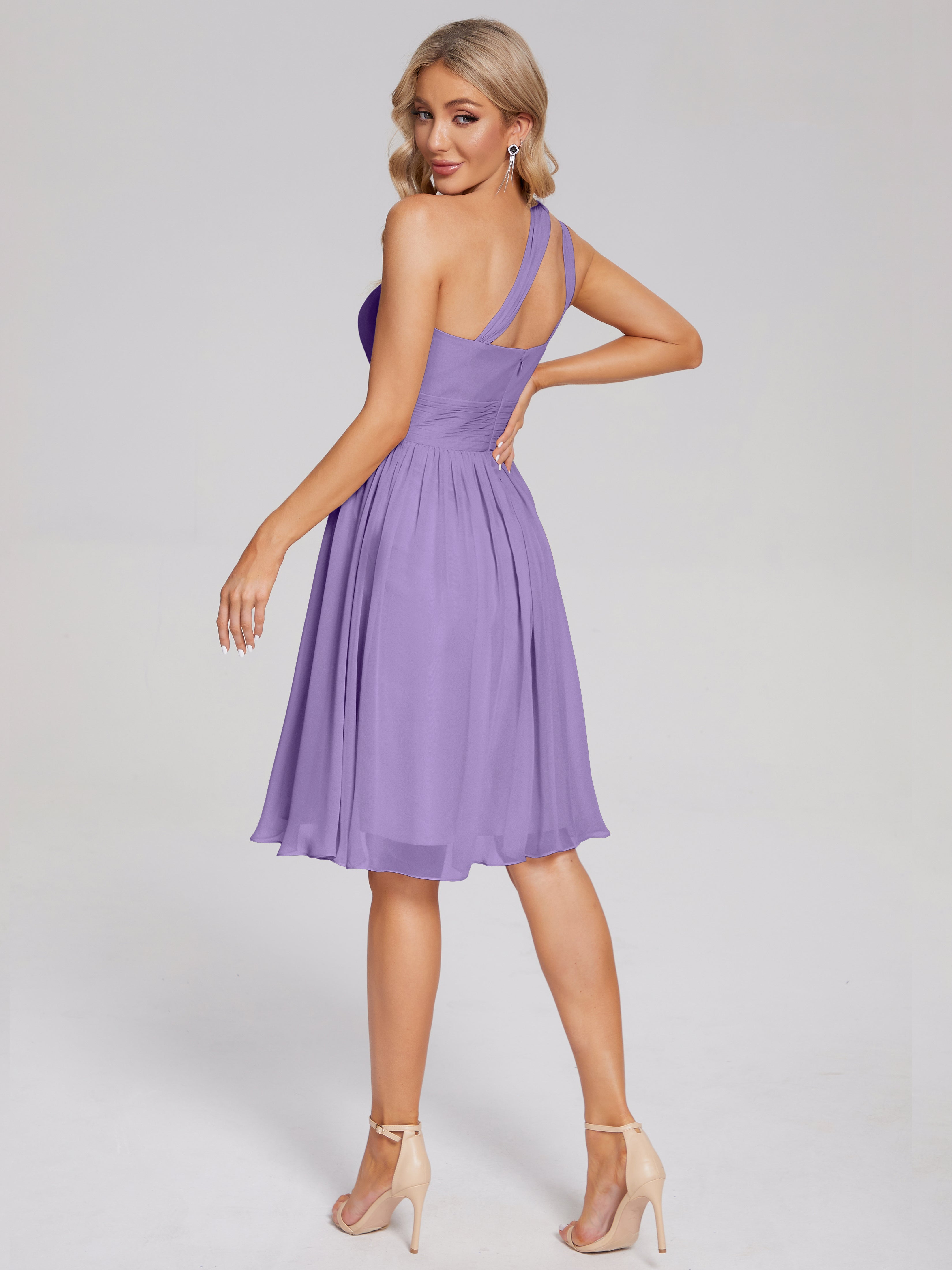 Tahiti Bridesmaid Dress Arielle One-Shoulder Short Chiffon Bridesmaid