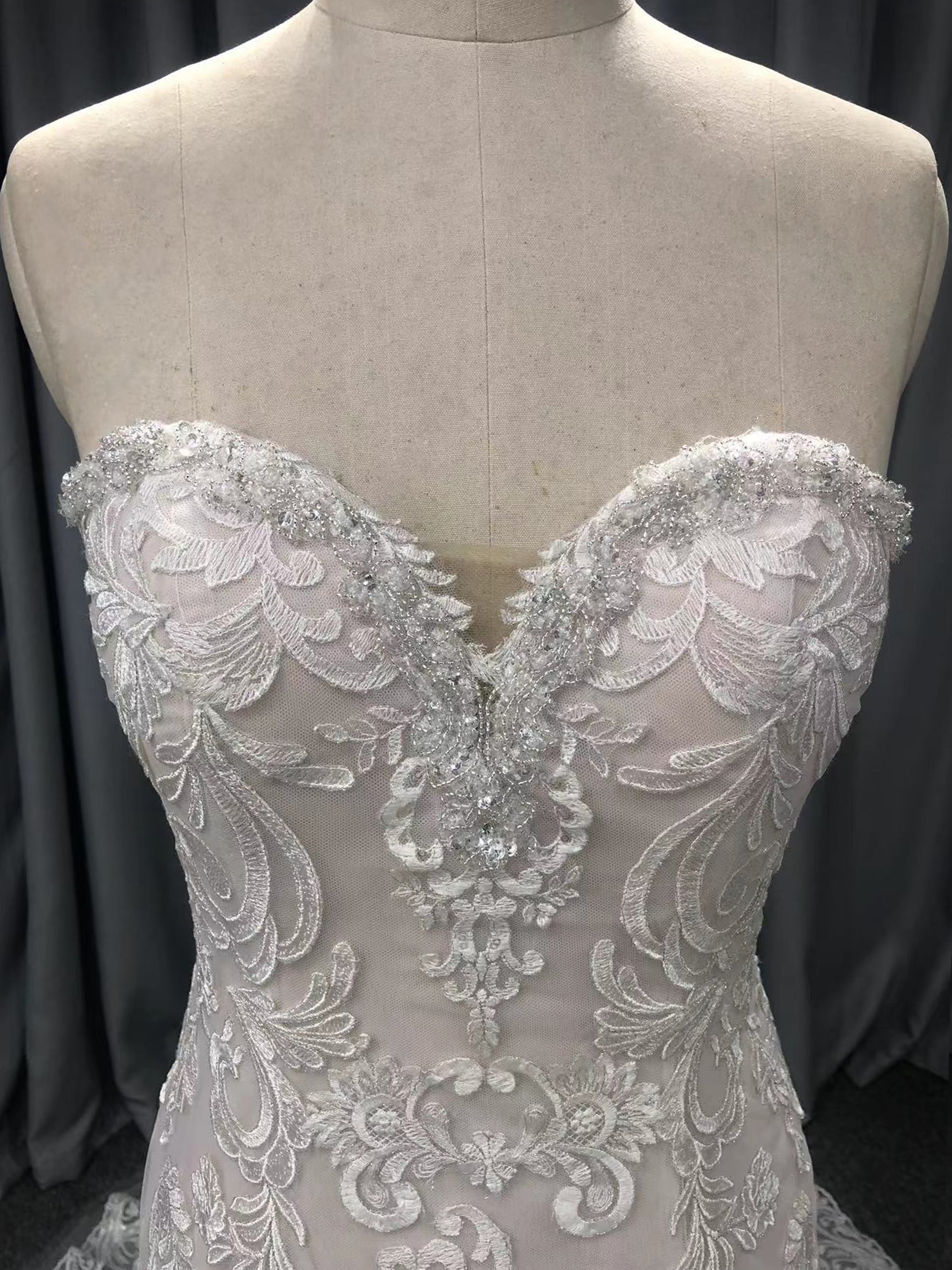 Mermaid Sweetheart Court Train Sleeveless Lace Wedding Dresses