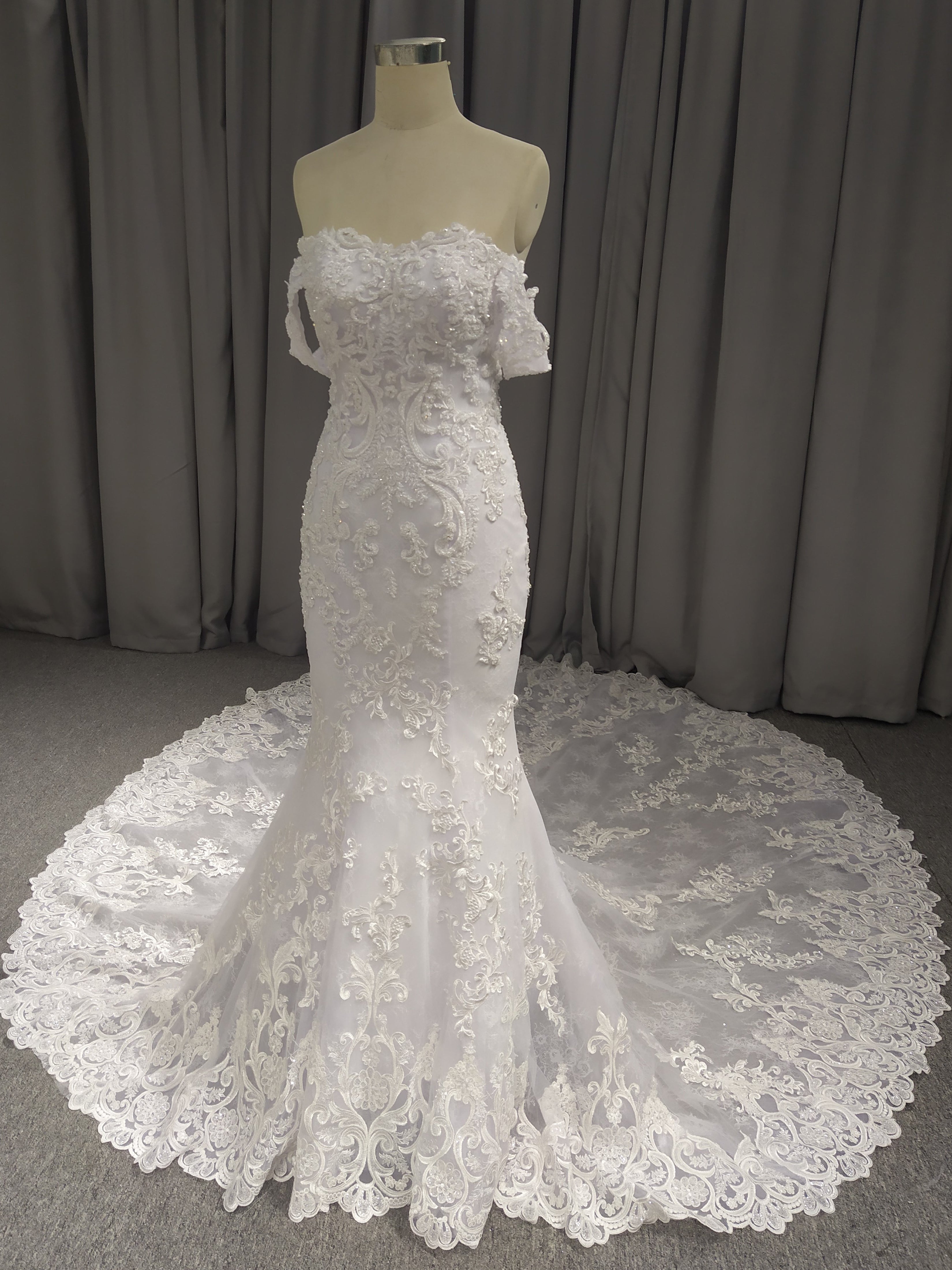 Mermaid Off-the-shoulder Long Train Wedding Dresses With Lace Mermaid Off-the-shoulder Long Train Wedding Dresses With Lace