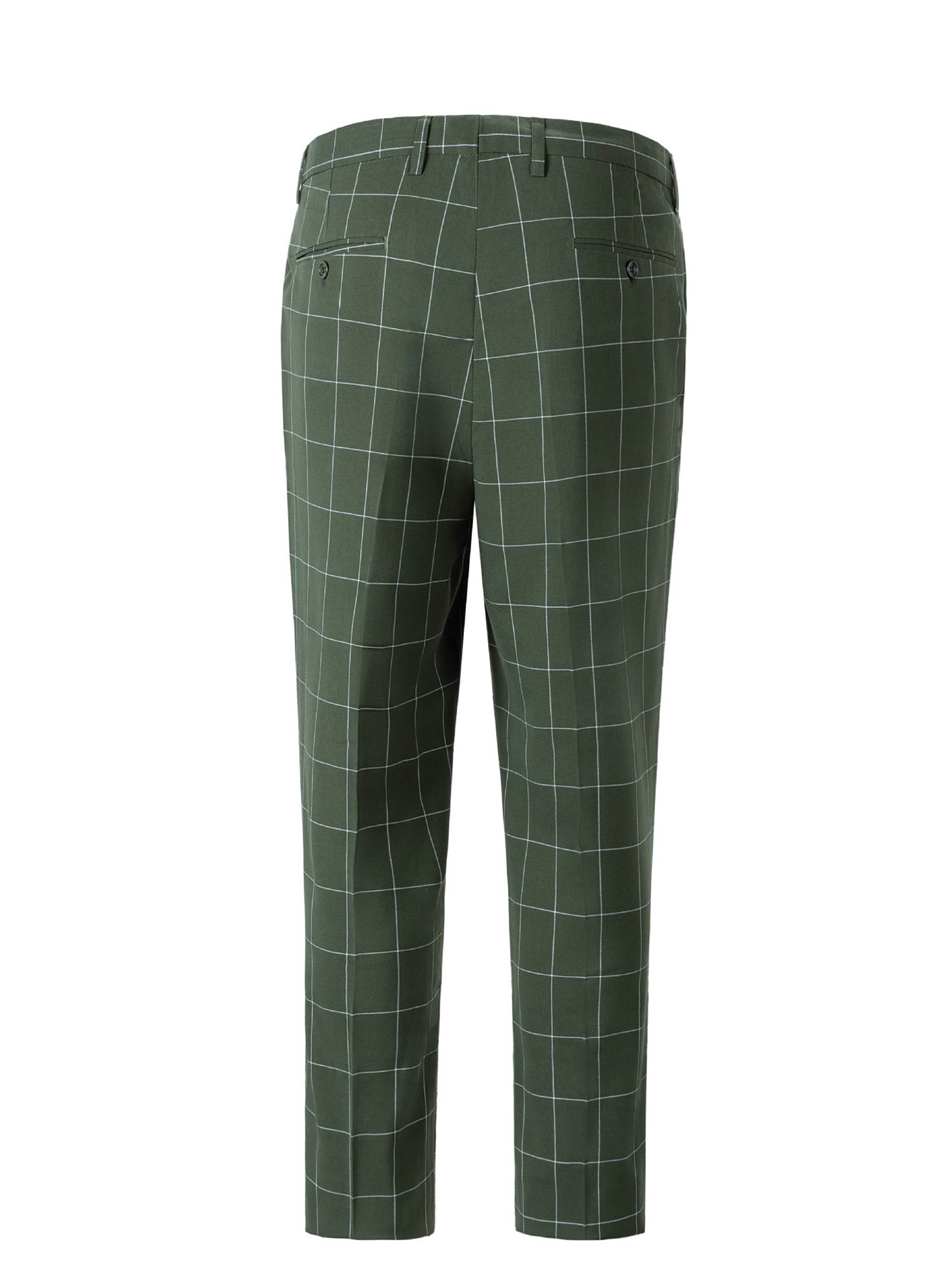 3 Piece Men's Suits Checked Suit for Weddings and Business