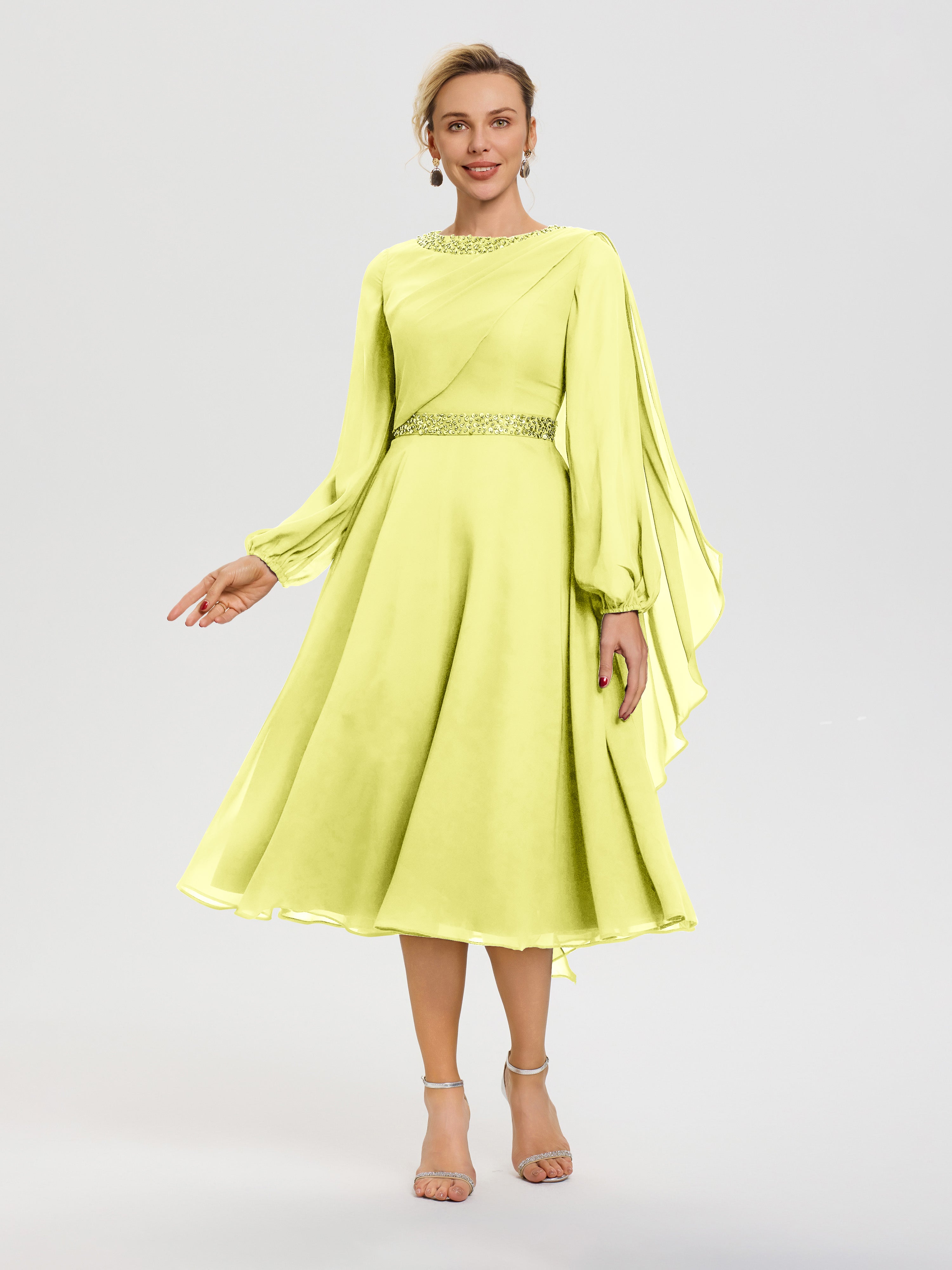 yellow mob dress Cicinia Gold Mother Of The Bride Long Chiffon Lace A-line Silver Rhinestones Lace Silhouette Yellow Evening Dresses Brighten Your