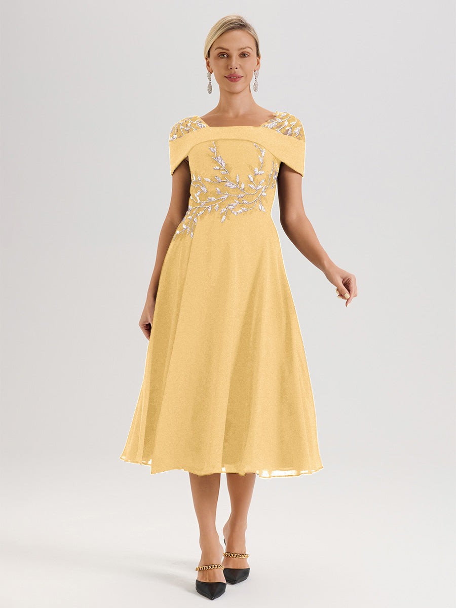 Cicinia Ink Blue Mother Of The Groom Dress Short Sleeves Long Chiffon Sequined Lace Ankle Length High Low Hemline
