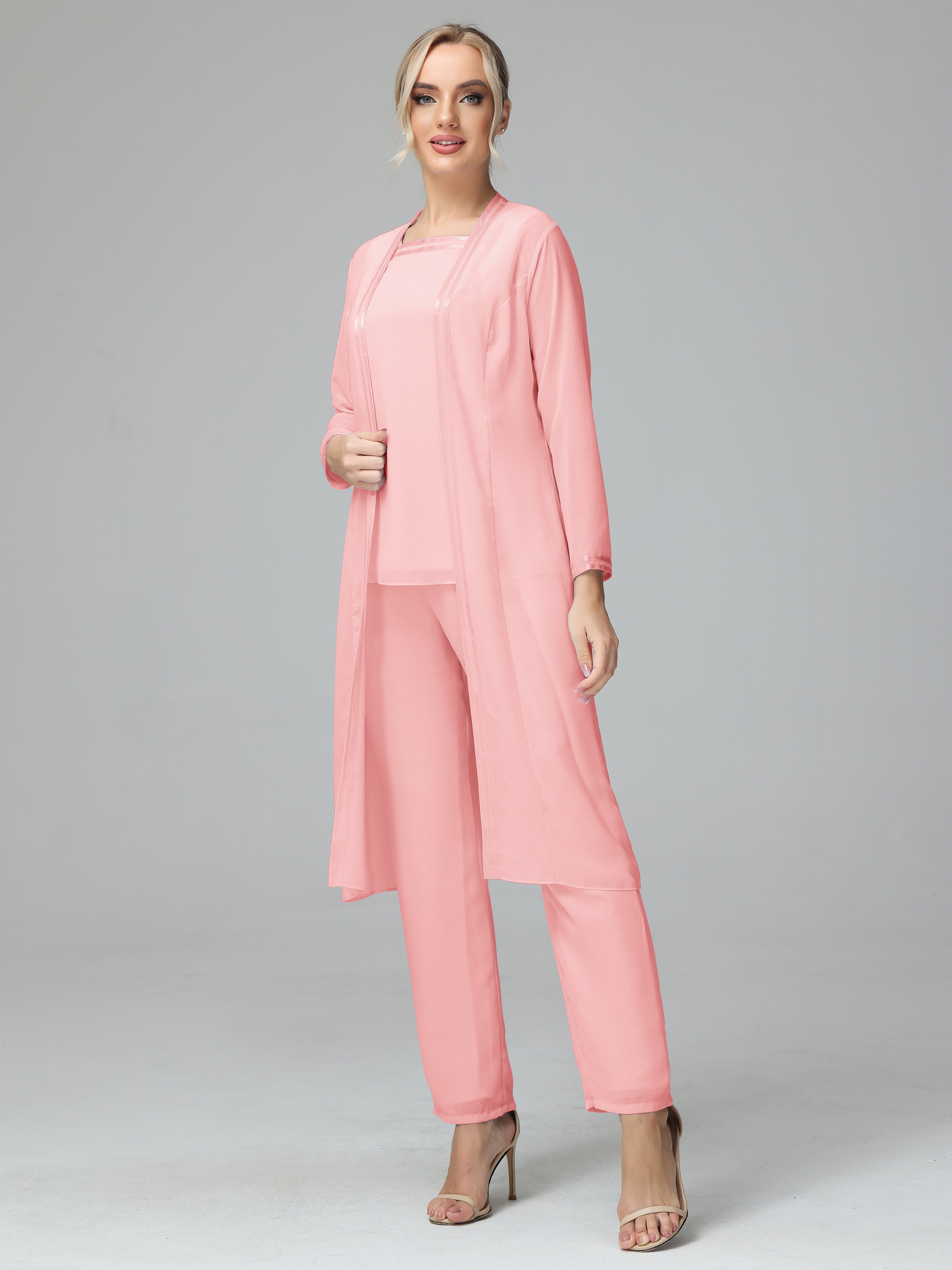 Special Long Sleeves Chiffon Mother Of The Bride Dress Pants Suits