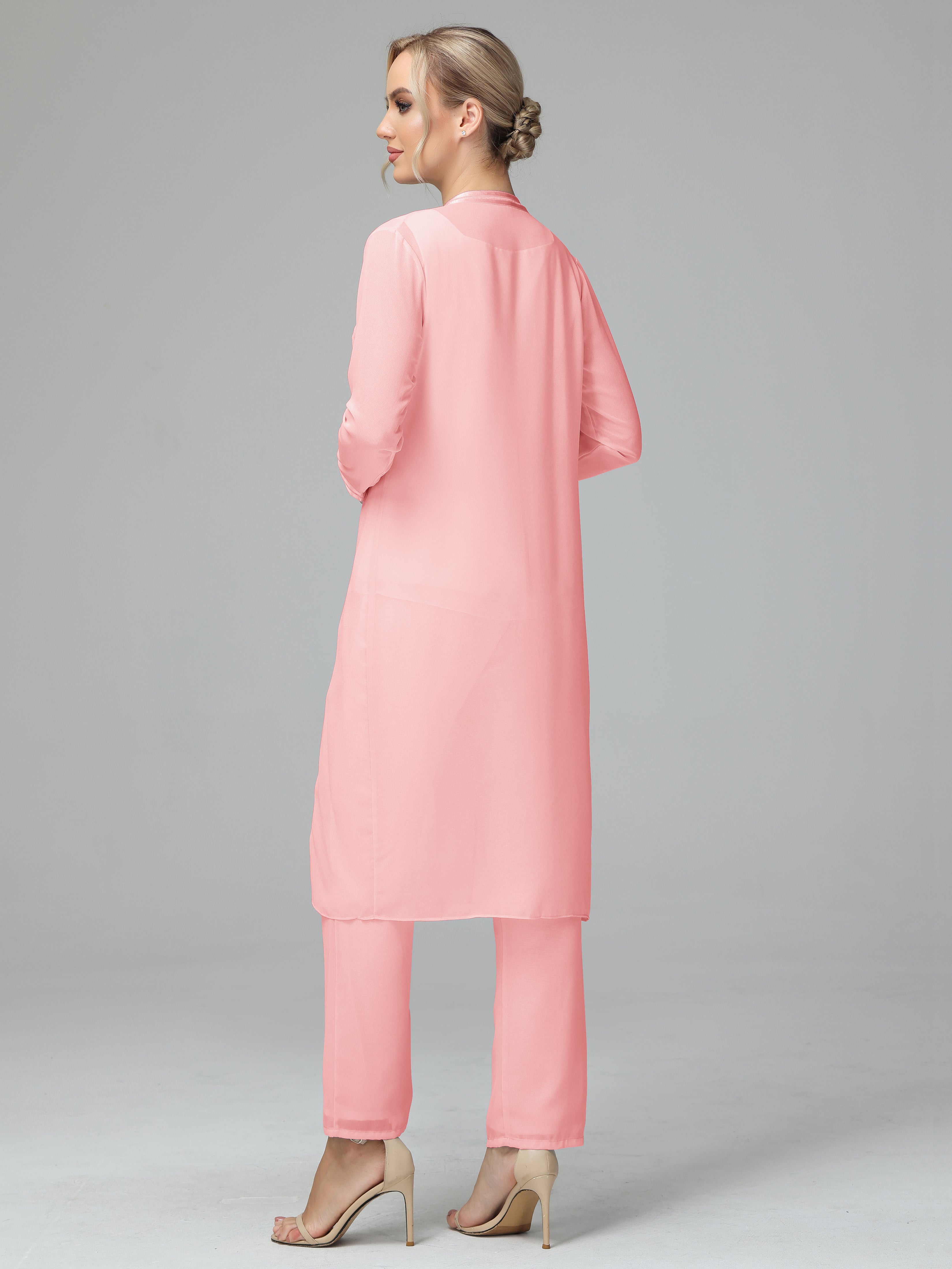 Special Long Sleeves Chiffon Mother Of The Bride Dress Pants Suits