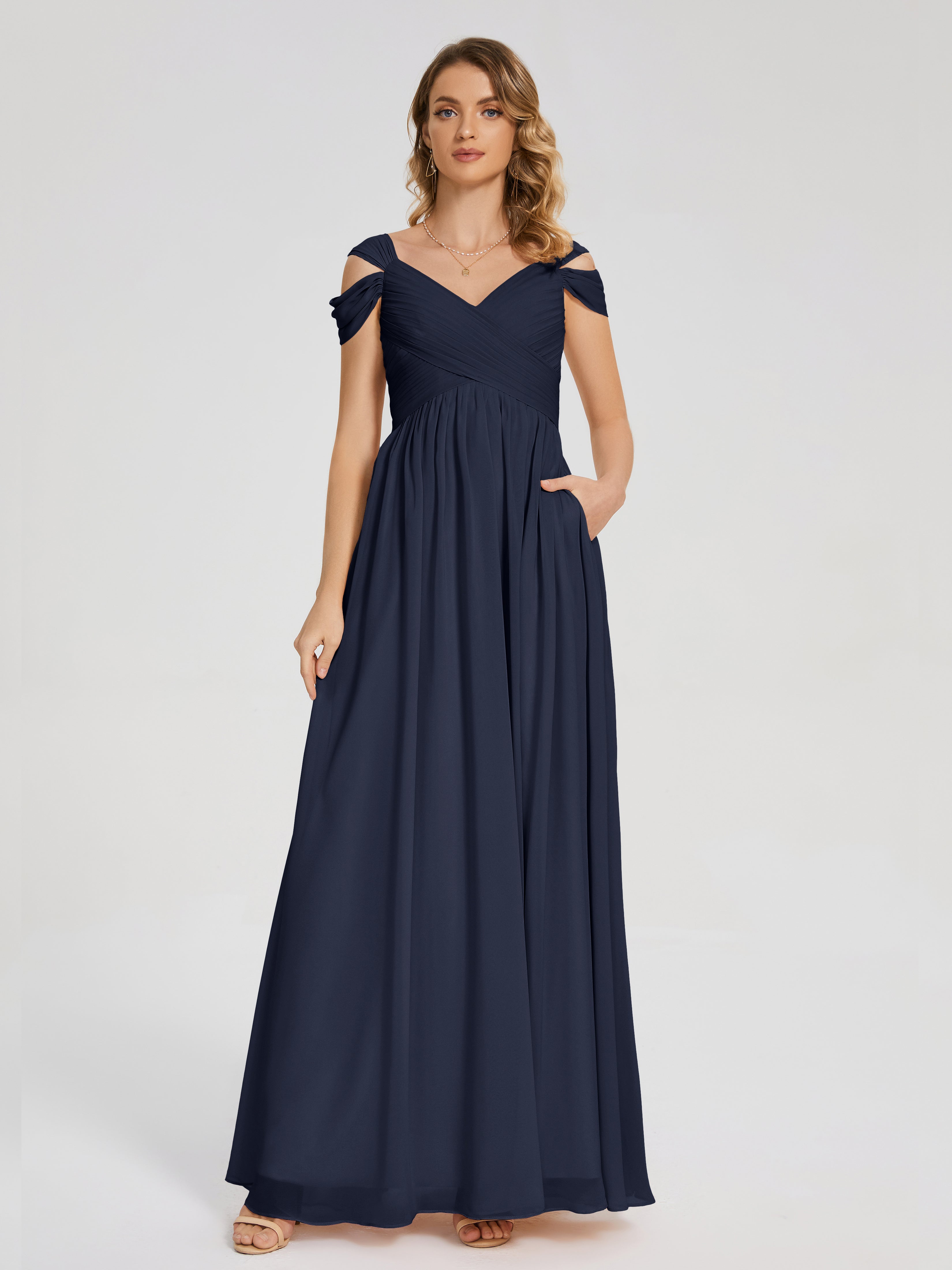 Navy Blue Bridesmaid Dress Charlee Flowy Split Chiffon Bridesmaid Dres Navy Blue Bridesmaid Dress Charlee Flowy Split Chiffon Bridesmaid Dres