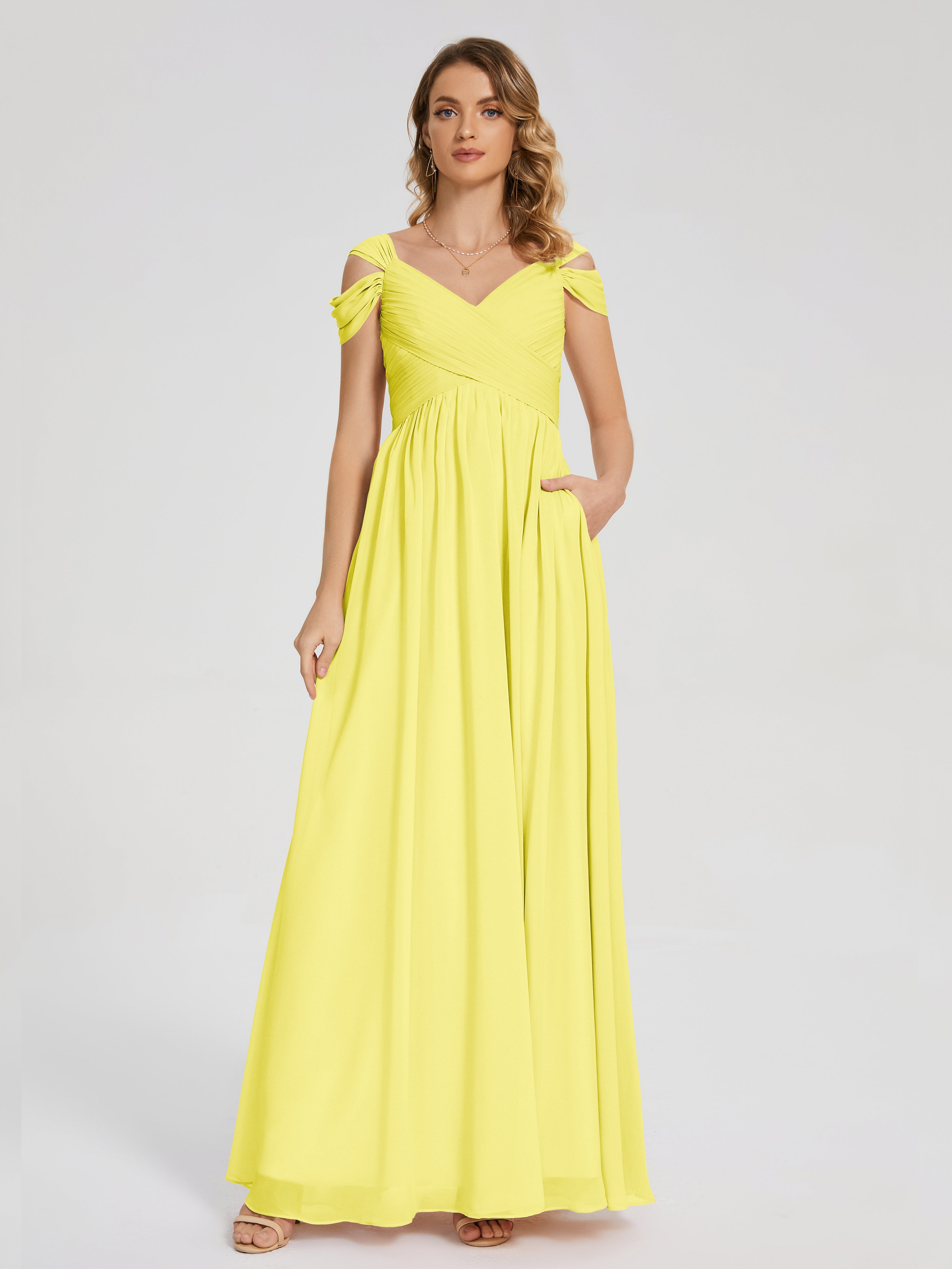 lemon yellow bridesmaid dresses uk Zapakasa Women Lemon Yellow Bridesmaid Dress with Slit A Line Keyhole Long Wedding Party Guest Dress