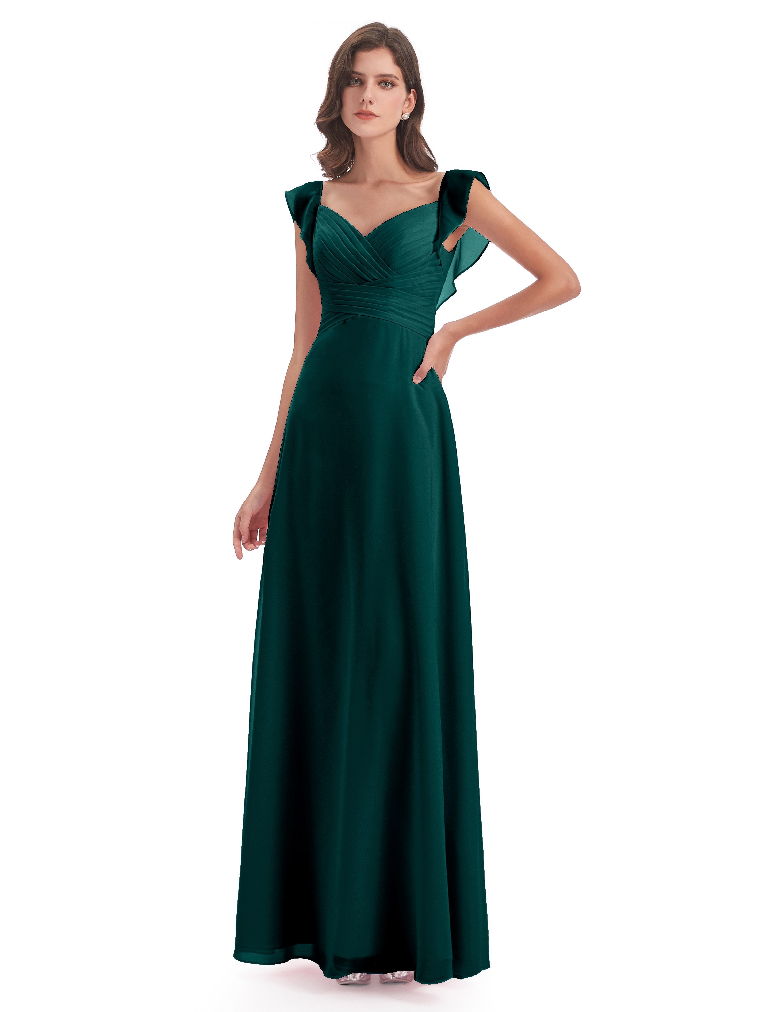 Peacock Bridesmaid Dresses Uk Modern Sheath V Neck Long Chiffon Brides
